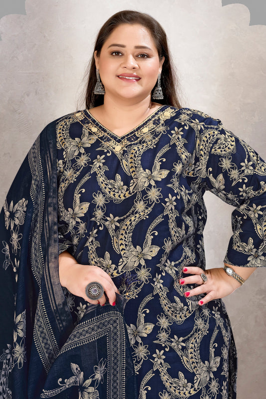 Dark Blue Readymade Viscose Suit-SAR11765_2_SareeButa.com