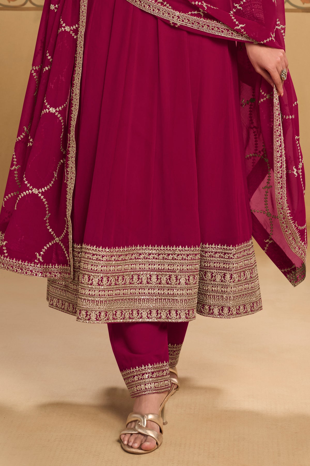Deep Fuchsia Readymade Georgette Anarkali Suit-SAR13381_4_SareeButa.com