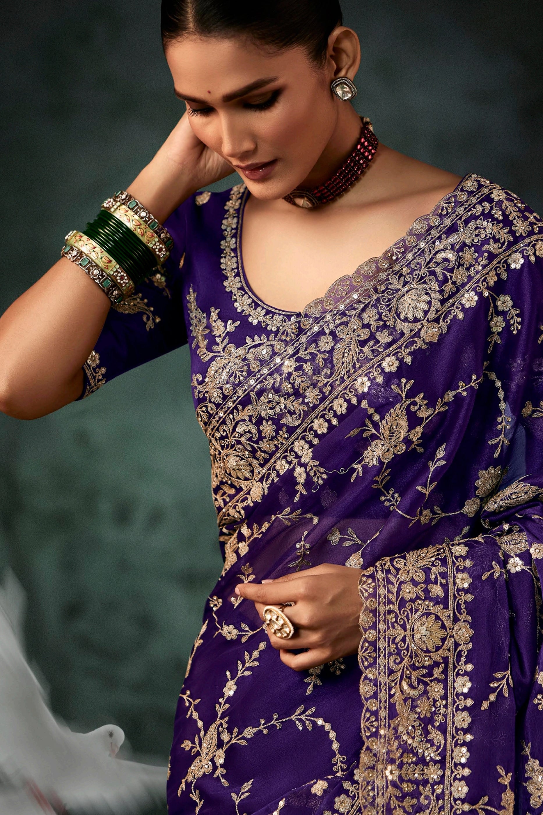 Deep Purple Embroidered Crepe Silk Saree-SAR11126_3_SareeButa.com