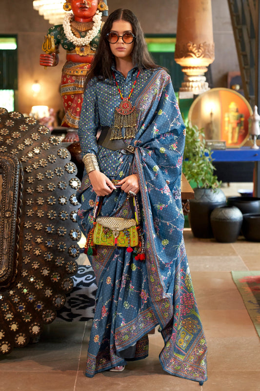 Grey Printed Silk Saree-SAR11299_1_SareeButa.com