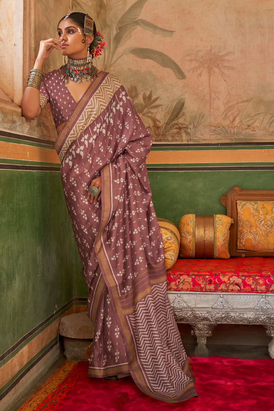 Mauve Printed Silk Saree-ZB133423_1_SareeButa.com