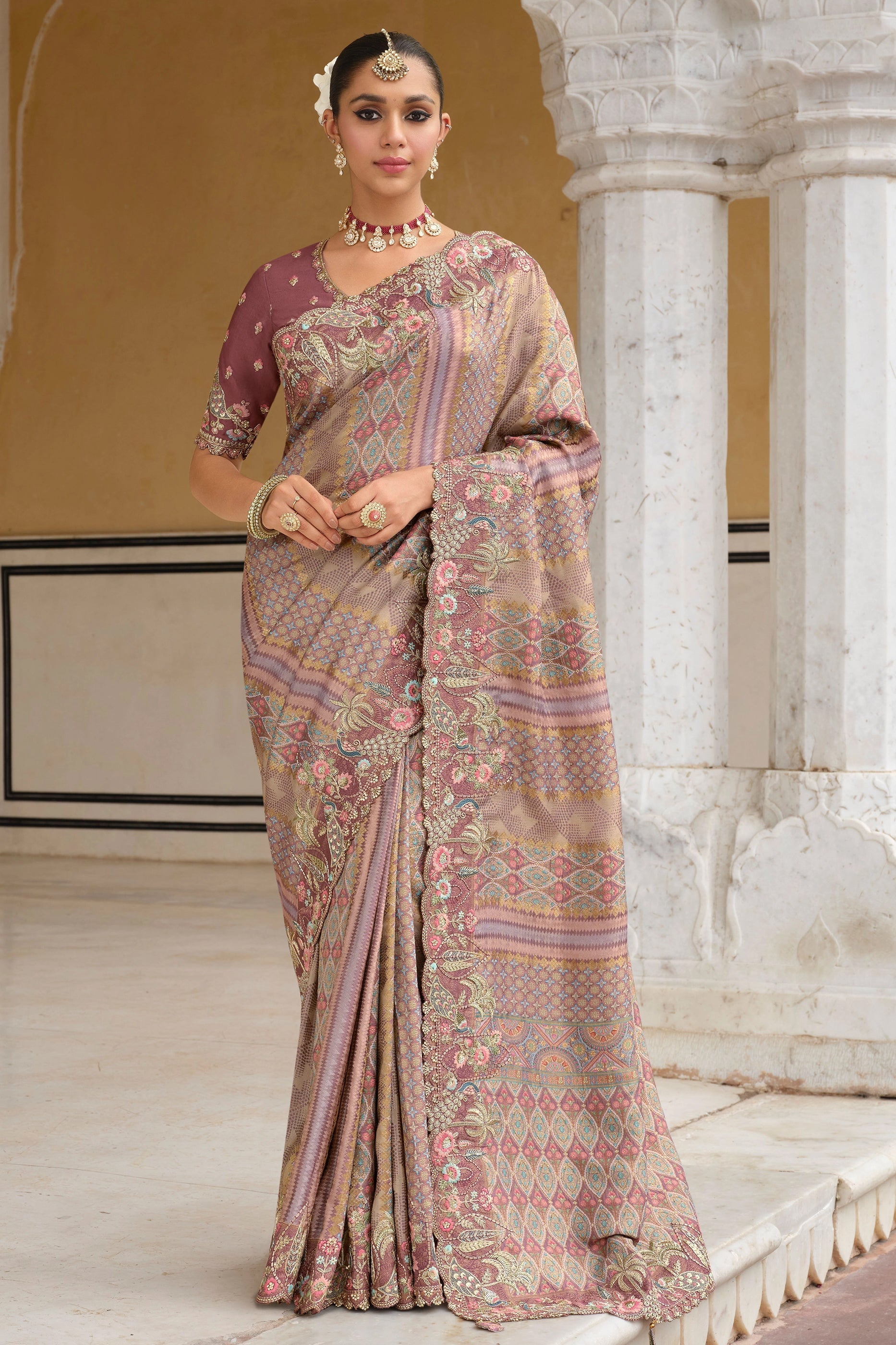 Dusky Mauve Embroidered Silk Saree-SAR11387_1_SareeButa.com