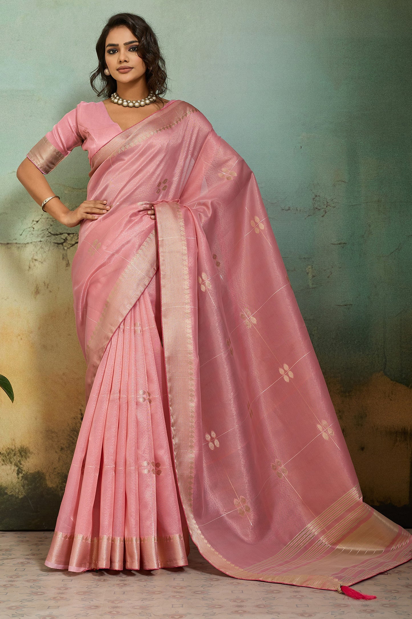 Dust Pink Tissue Linen Saree-SAR12544_1_SareeButa.com