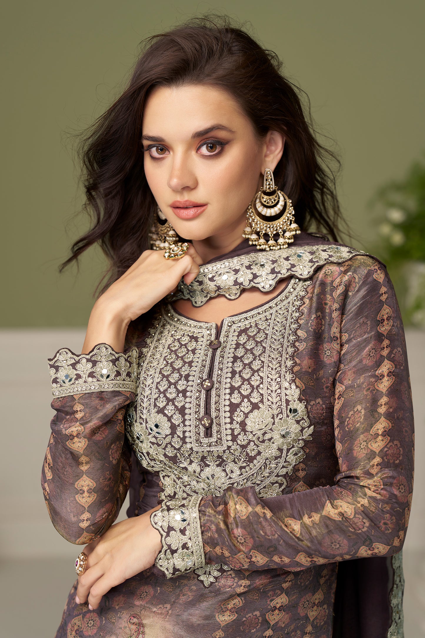 Dusty Mauve Readymade Embroidered Chinon Suit-SAR12218_2_SareeButa.com