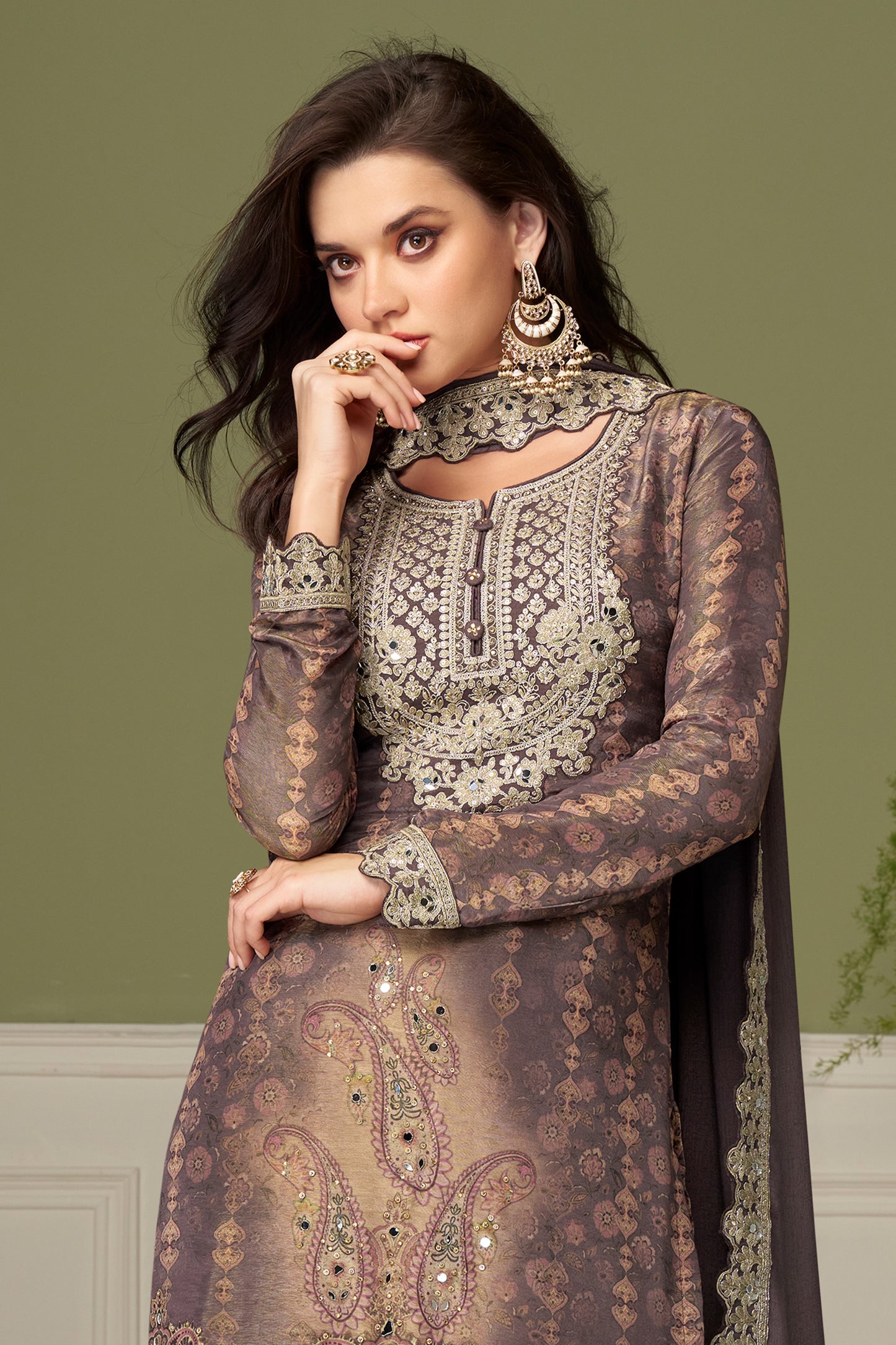 Dusty Mauve Readymade Embroidered Chinon Suit-SAR12218_3_SareeButa.com