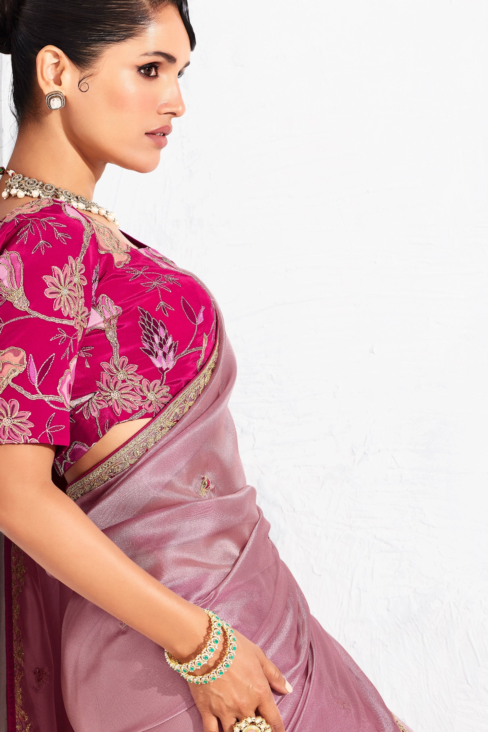 Dusty Pink Embroidered Tissue Organza Saree-SAR10560_2_SareeButa.com