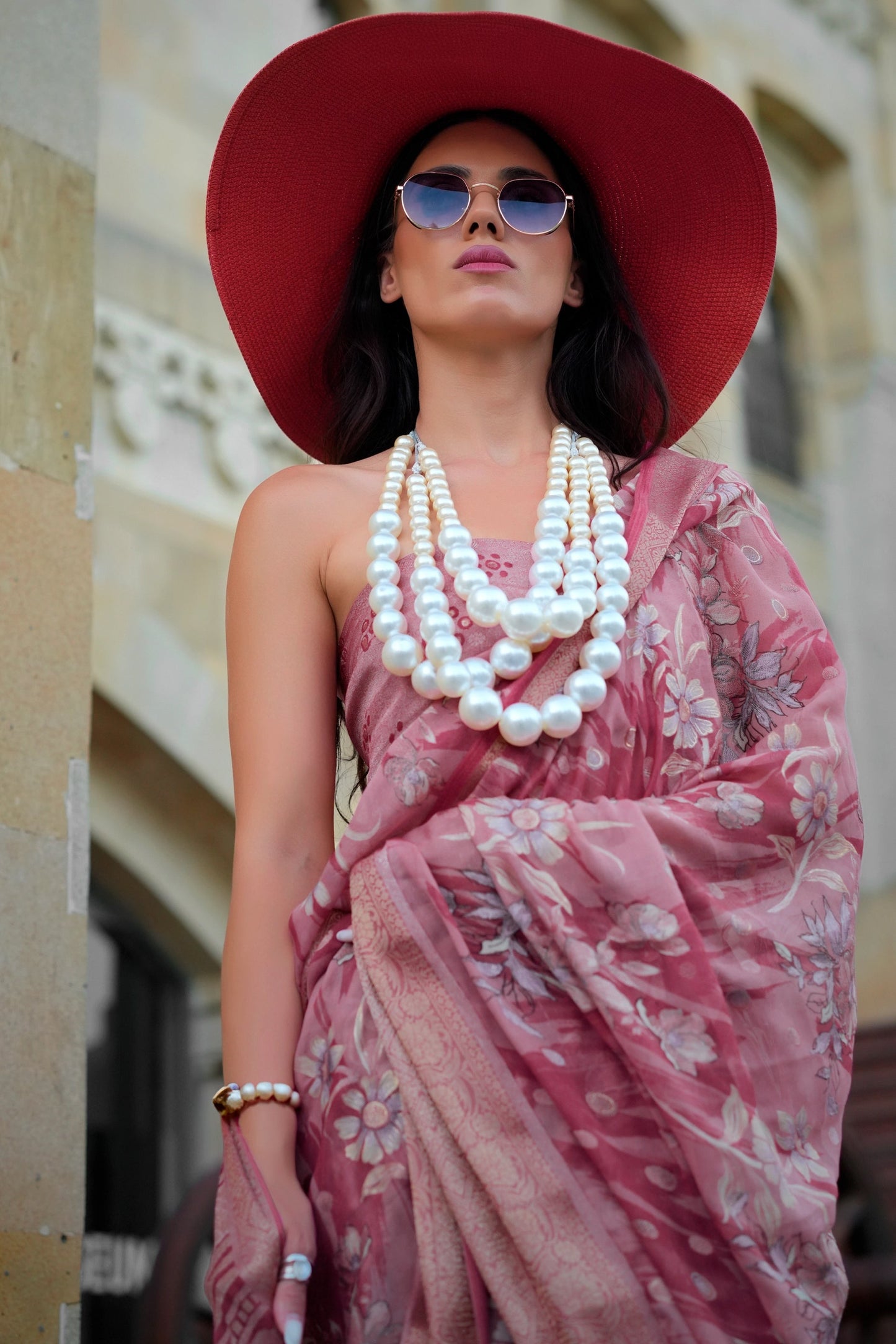 Dusty Pink Georgette Saree-SAR11313_2_SareeButa.com