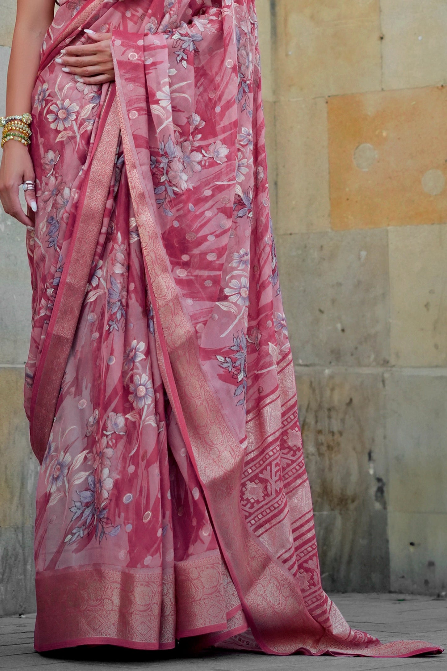 Dusty Pink Georgette Saree-SAR11313_4_SareeButa.com