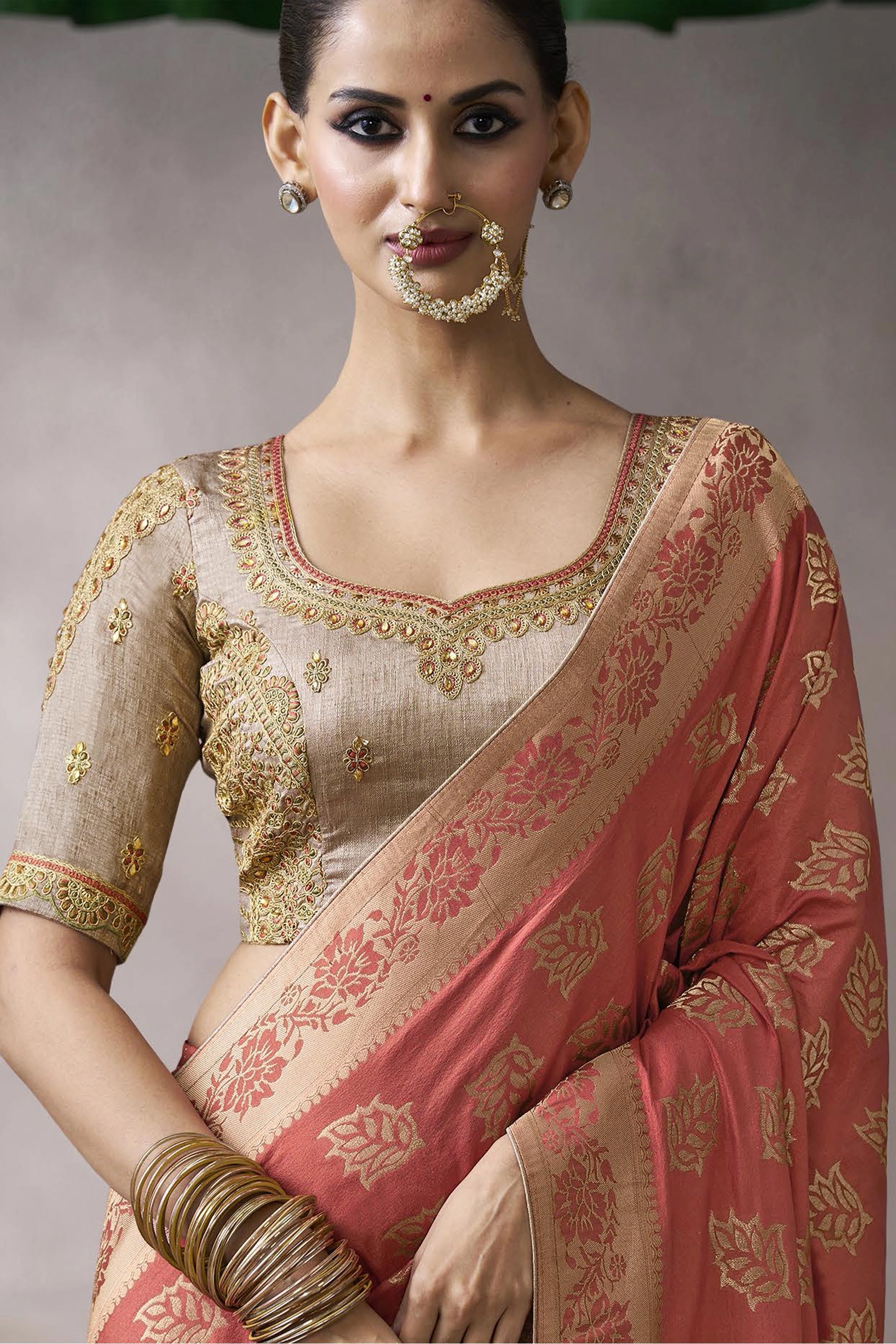 Dusty Pink Woven Crepe Silk Saree-SAR11605_2_SareeButa.com