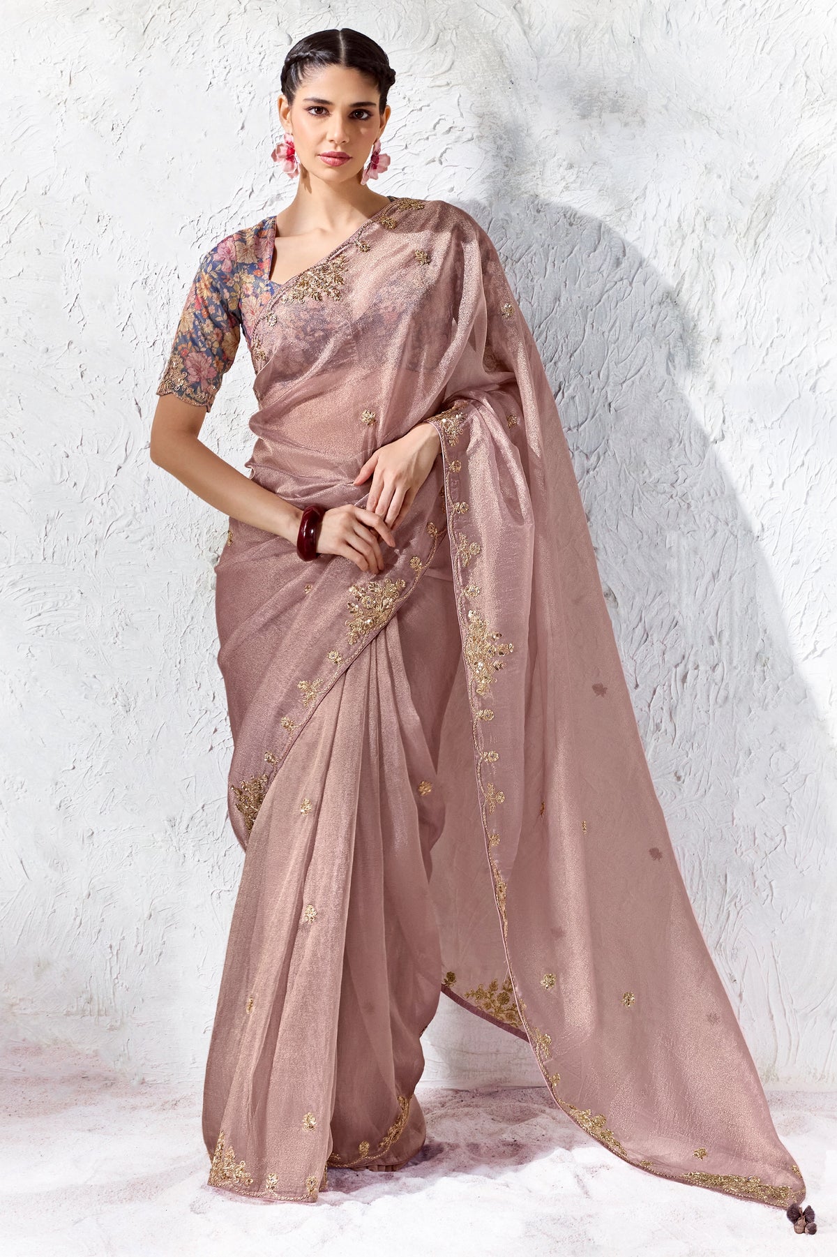 Dusty Rose Embroidered Tissue Silk Saree-SAR13158_1_SareeButa.com