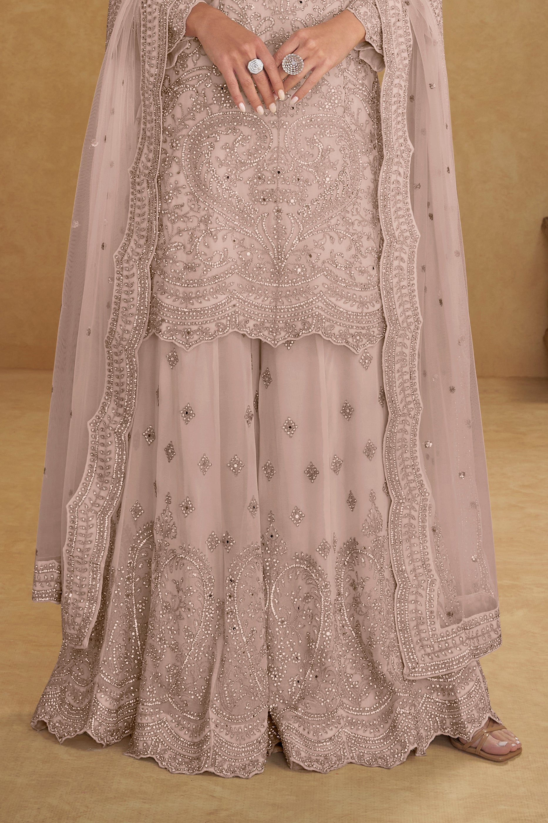 Dusty Rose Readymade Embroidered Net Suit-SAR13210_4_SareeButa.com