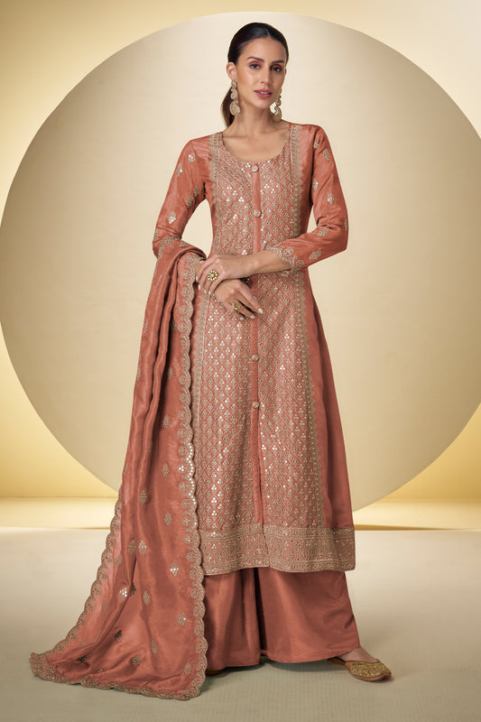 Dusty Rose Readymade Embroidered Simar Silk Suit-SAR12232_1_SareeButa.com