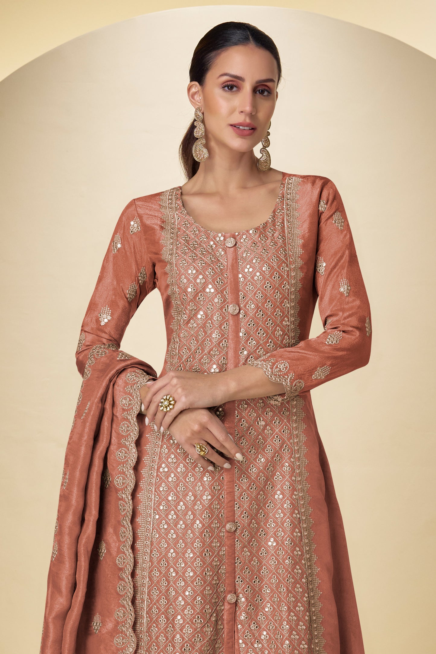 Dusty Rose Readymade Embroidered Simar Silk Suit-SAR12232_3_SareeButa.com