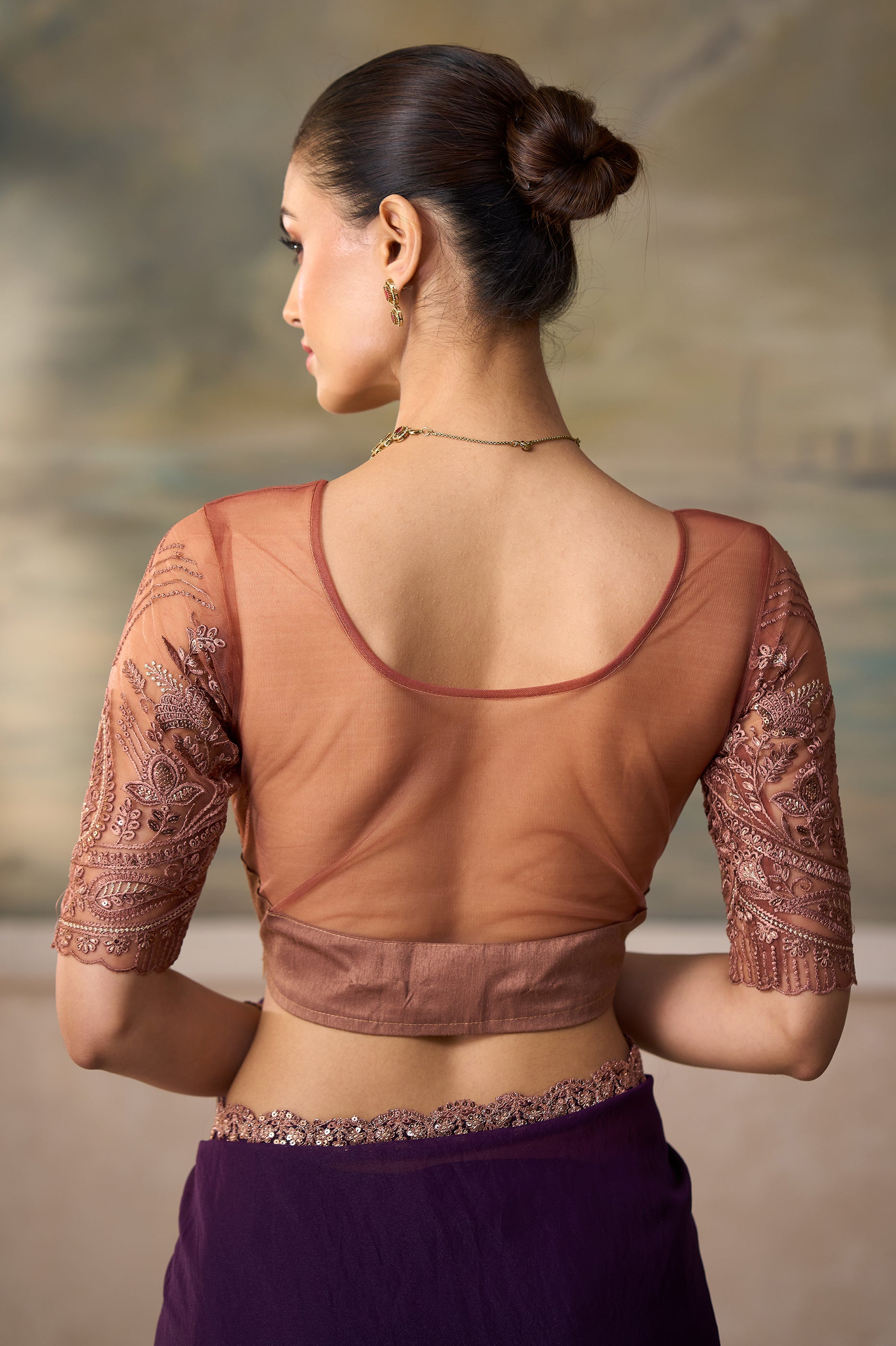 Electric Wine Embroidered Satin Silk Saree-SAR13173_4_SareeButa.com