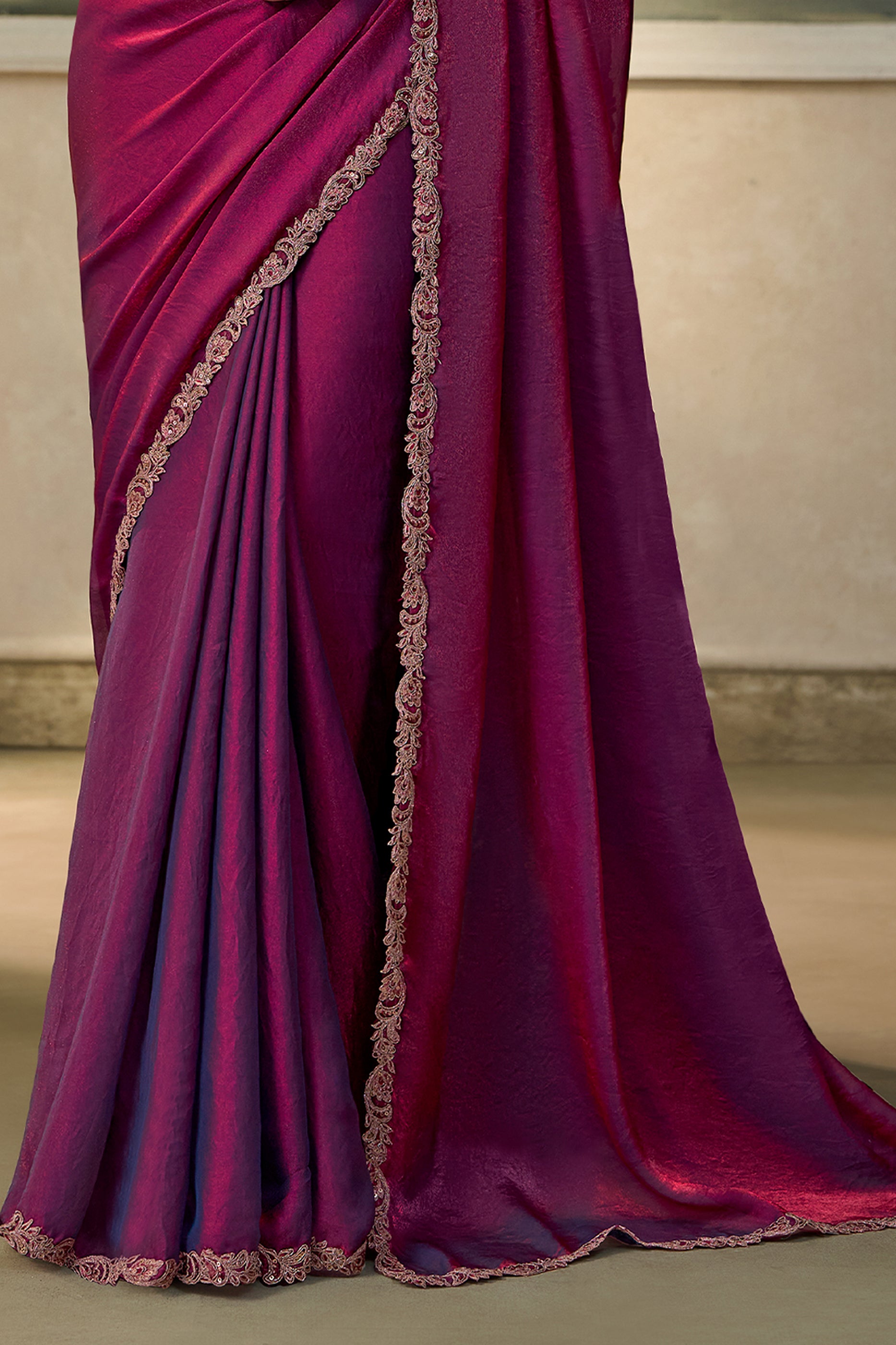Electric Wine Embroidered Satin Silk Saree-SAR13173_6_SareeButa.com