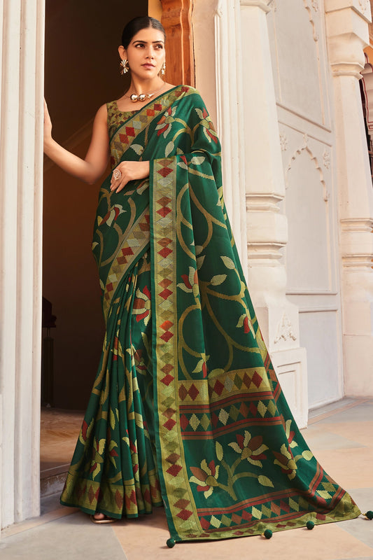 Emerald Green Silk Saree-SAR11322_1_SareeButa.com