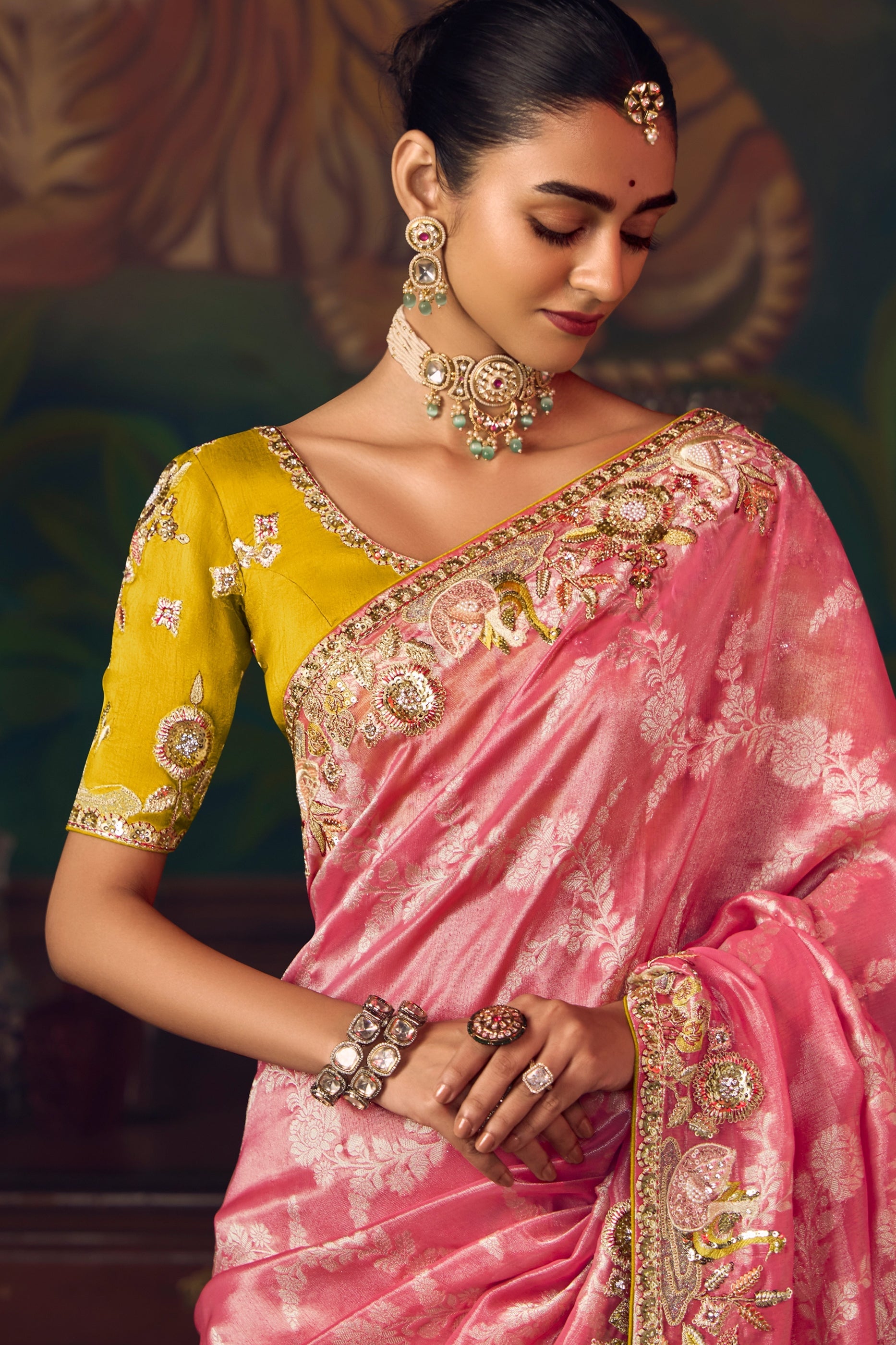 Flamingo Pink Heavy Work Silk Saree-SAR10992_3_SareeButa.com