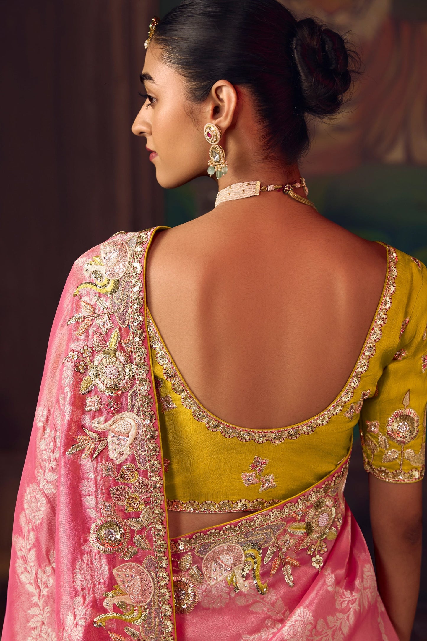 Flamingo Pink Heavy Work Silk Saree-SAR10992_4_SareeButa.com