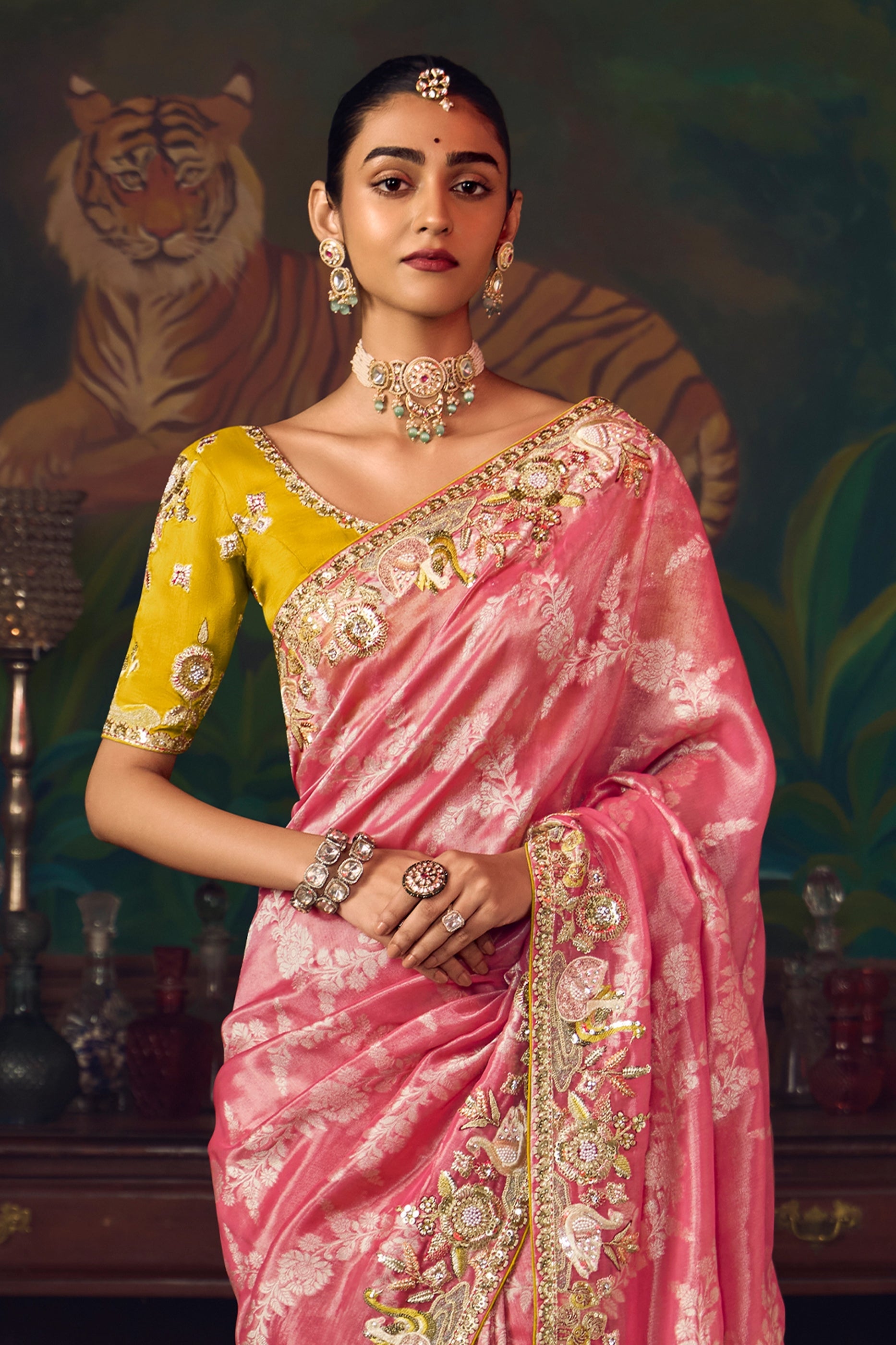 Flamingo Pink Heavy Work Silk Saree-SAR10992_5_SareeButa.com