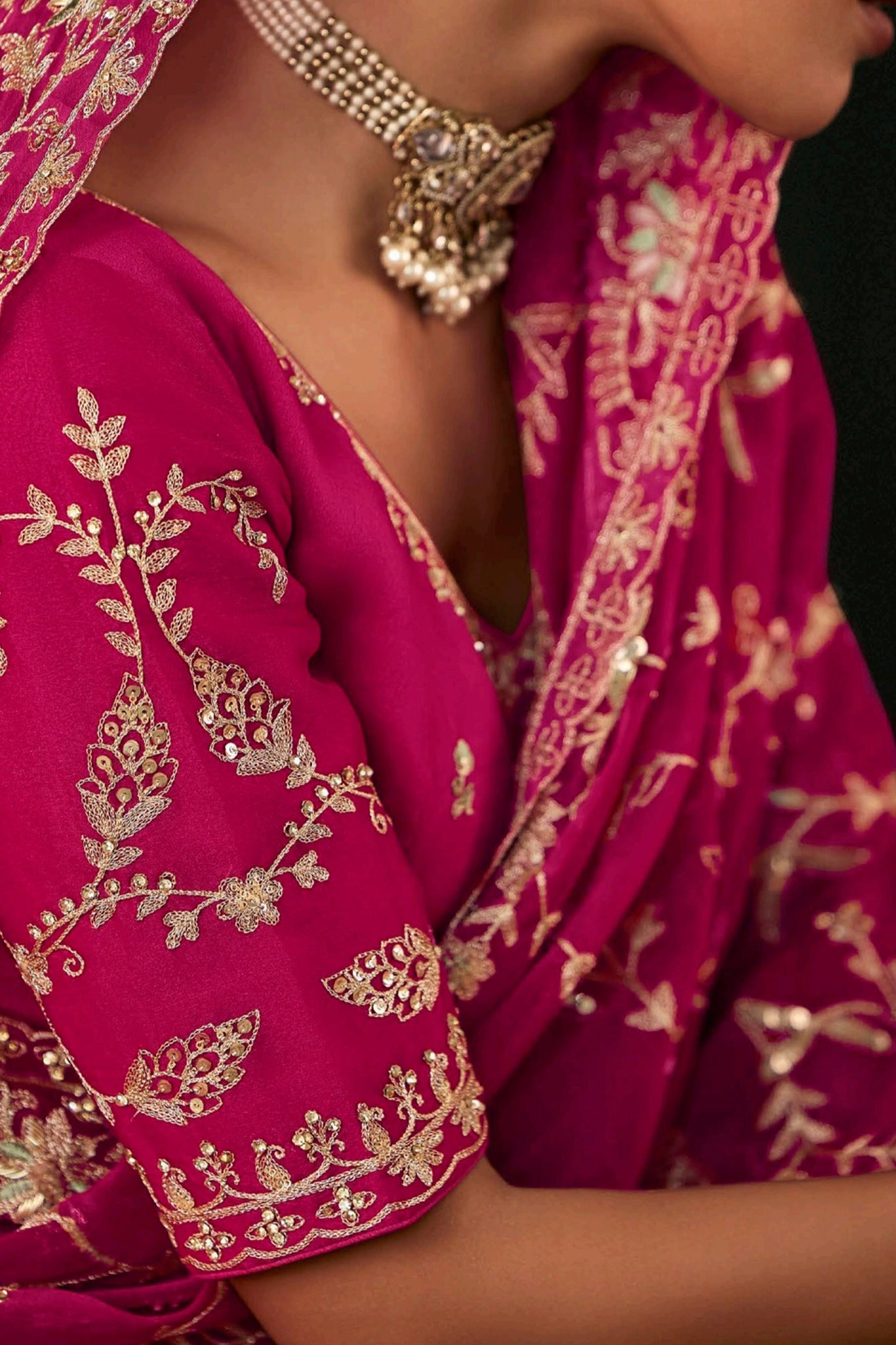 Fuchsia Pink Embroidered Crepe Silk Saree-SAR11122_4_SareeButa.com