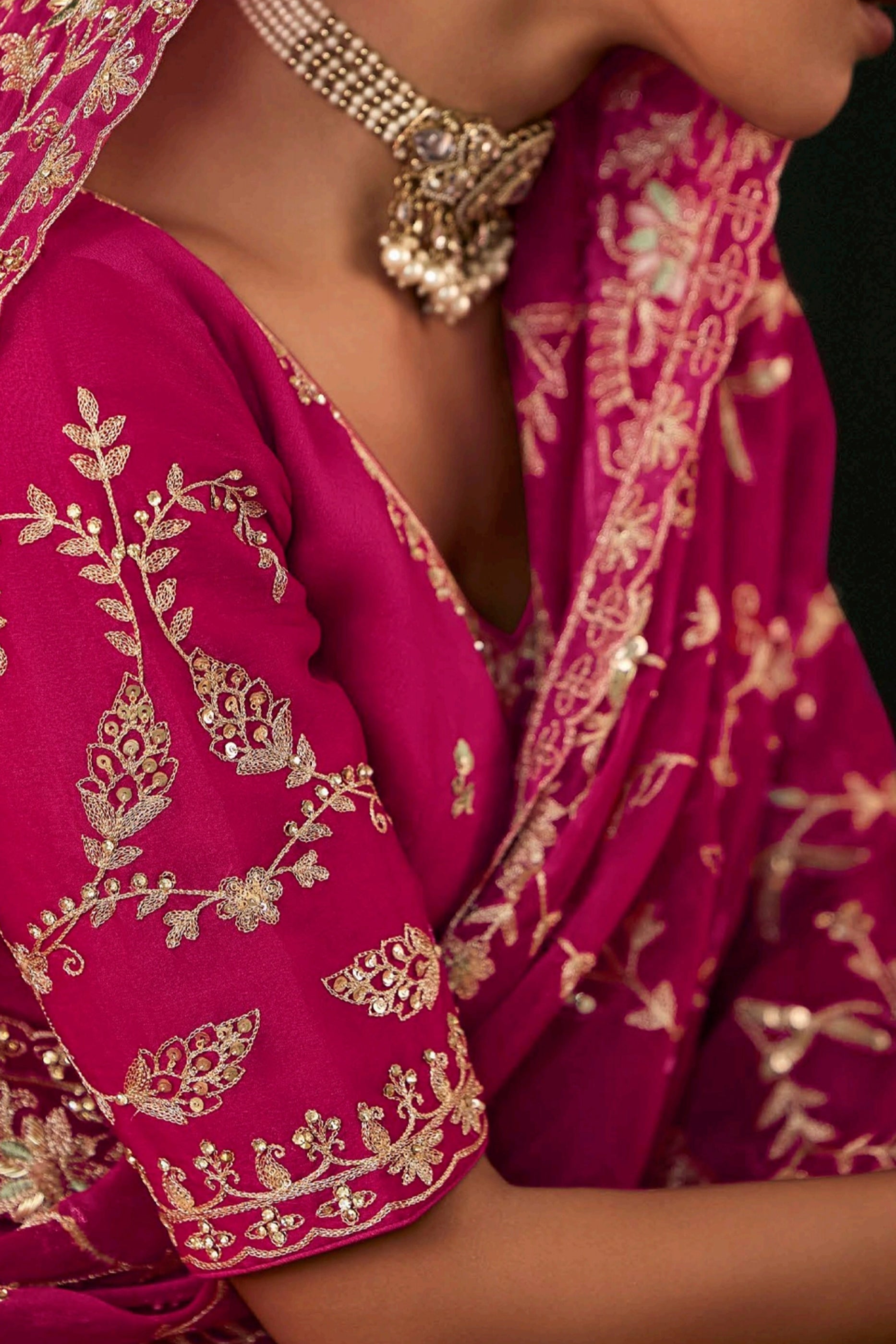 Fuchsia Pink Embroidered Crepe Silk Saree-SAR11122_4_SareeButa.com