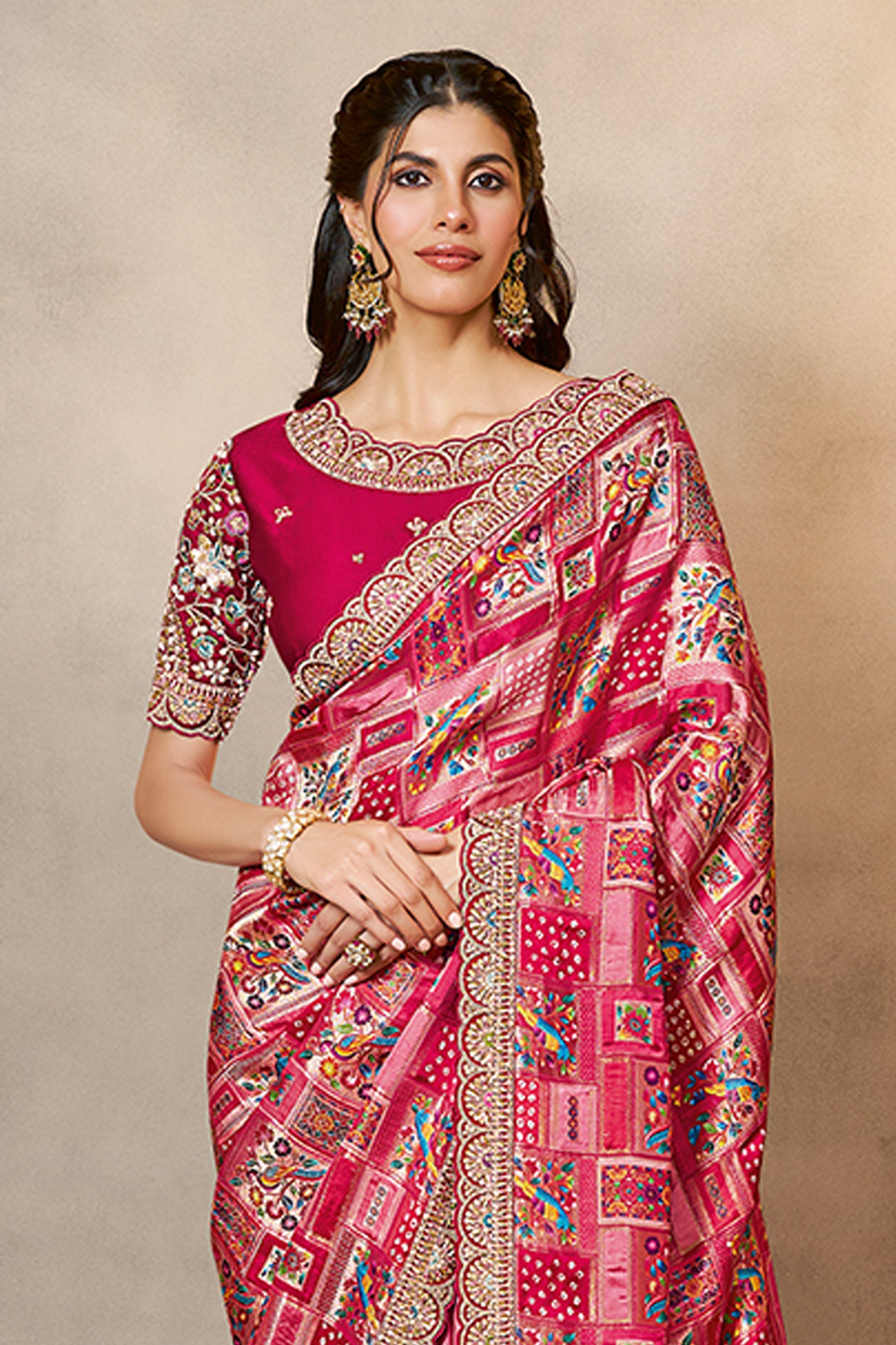 Gajri Pink Embroidered Gajji Silk Saree-SAR10867_3_SareeButa.com