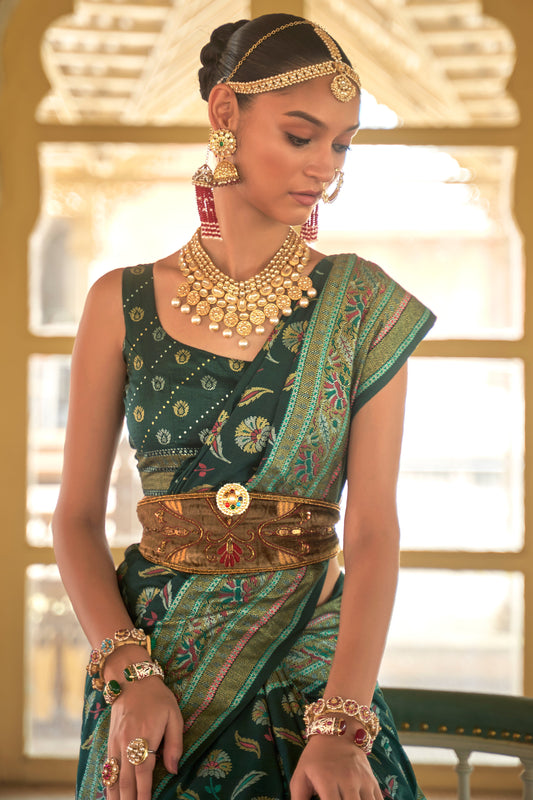 Geeen Woven Silk Saree-ZB133840_2_SareeButa.com