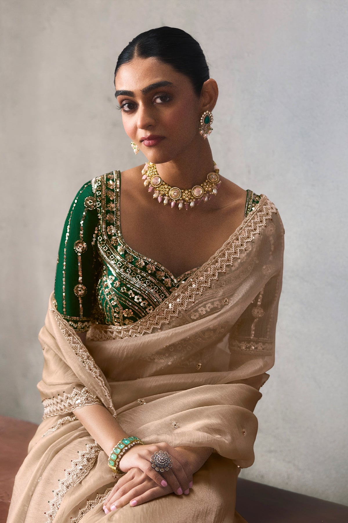 Gold Cream Embroidered Silk Saree-SAR13409_3_SareeButa.com