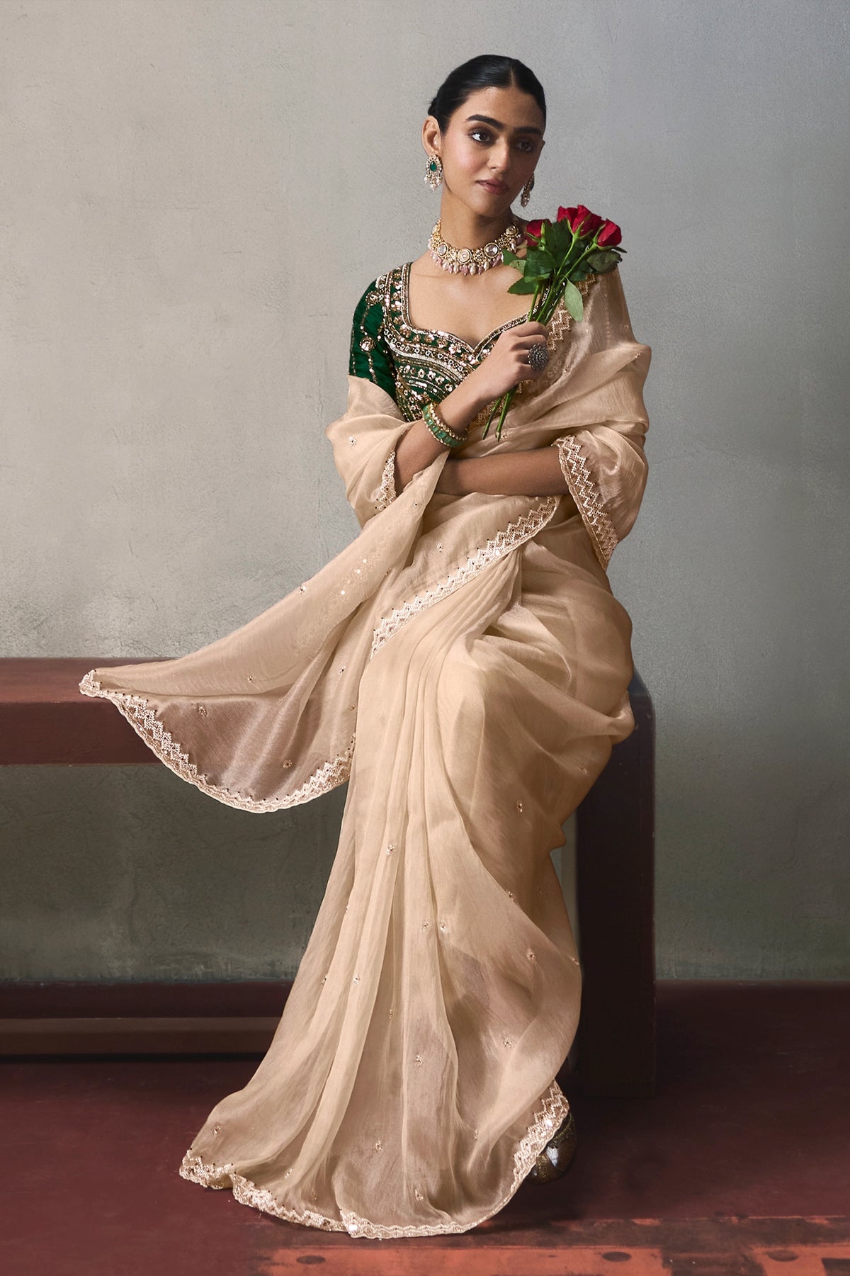 Gold Cream Embroidered Silk Saree-SAR13409_5_SareeButa.com