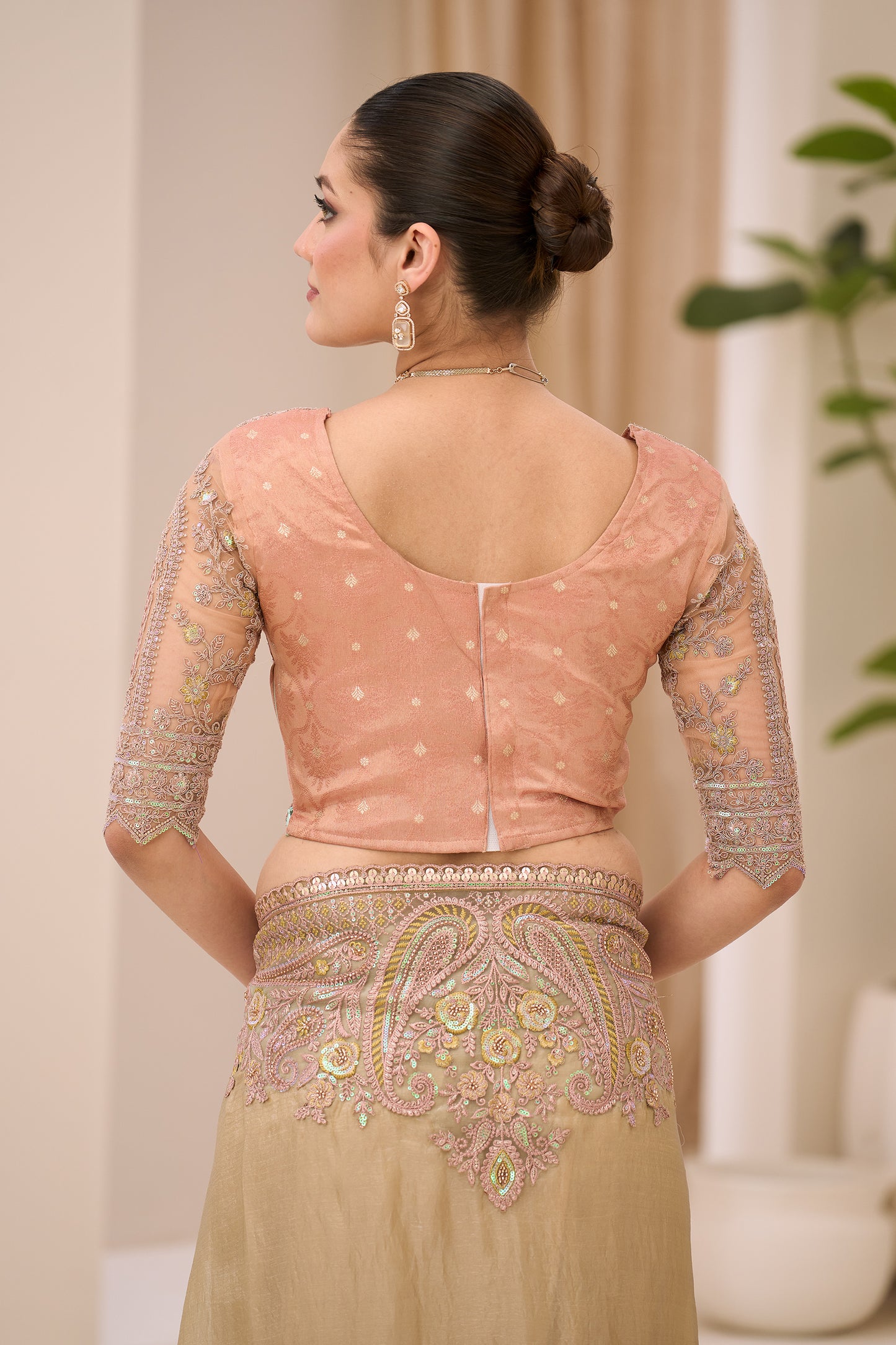 Golden Beige Embroidered Tissue Saree-SAR12439_4_SareeButa.com