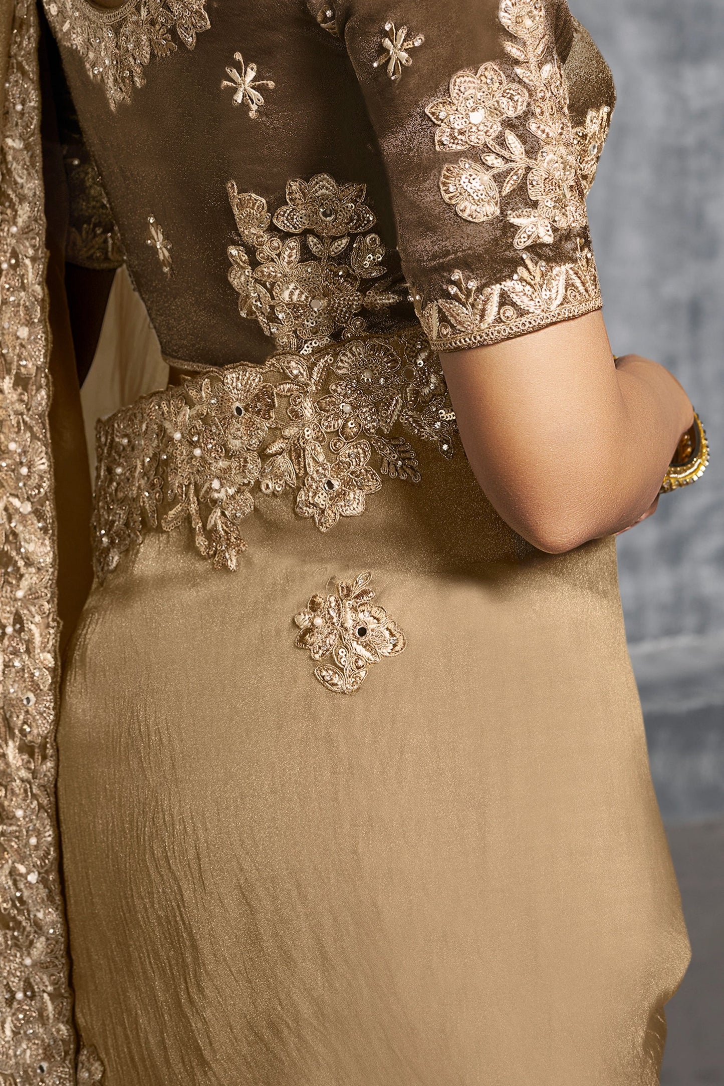 Golden Brown Embroidered Tissue Silk Saree-SAR10457_3_SareeButa.com