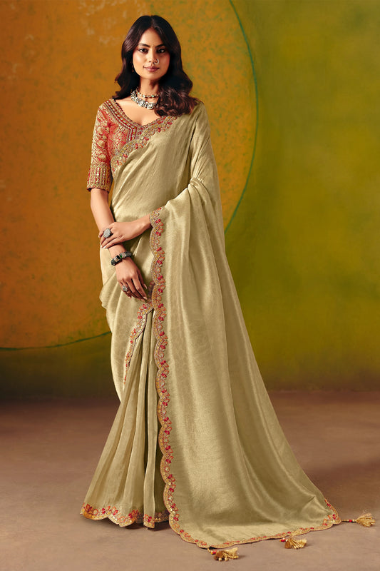Golden Embroidered Jacquard Silk Saree-SAR12087_1_SareeButa.com