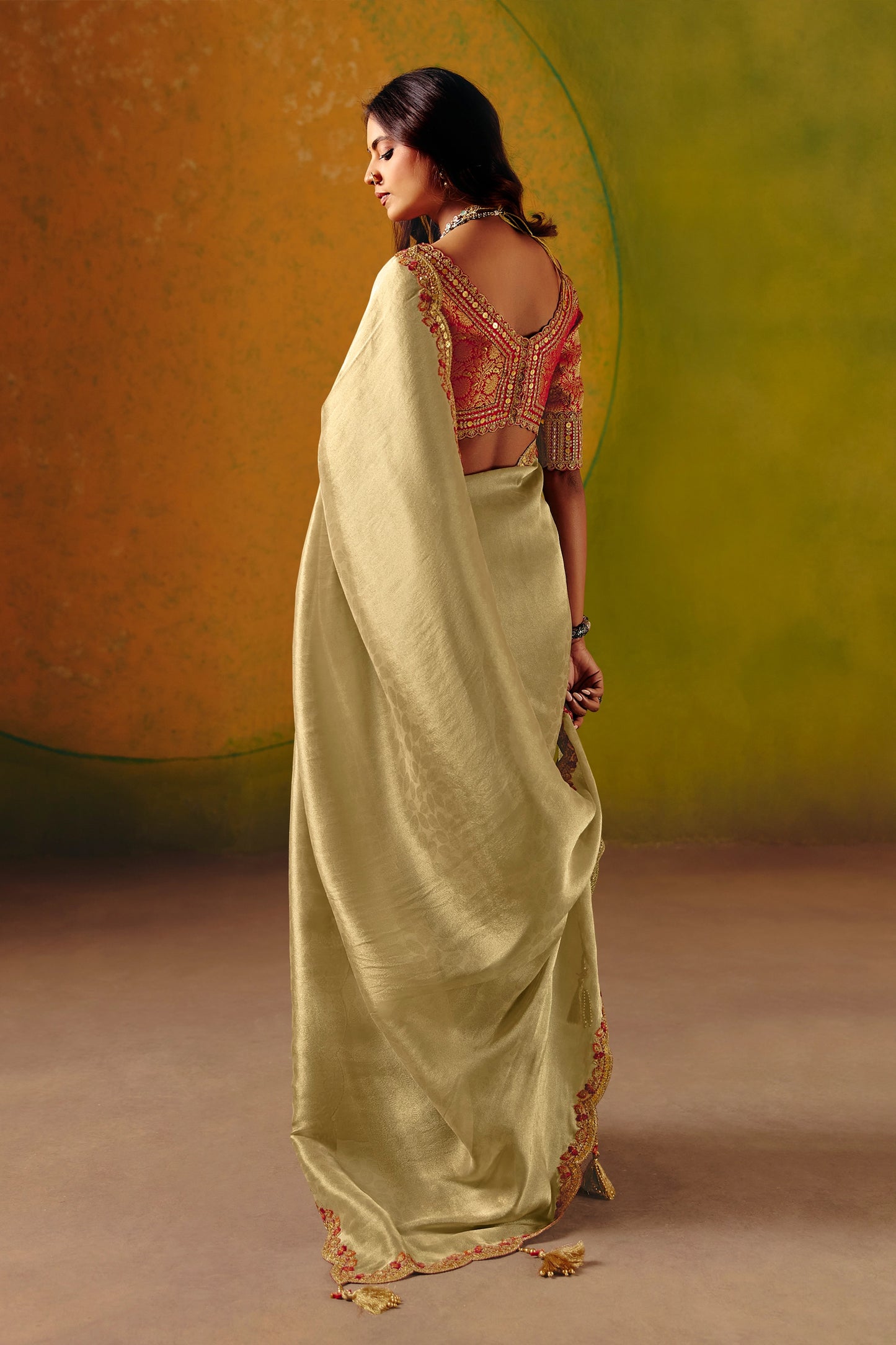 Golden Embroidered Jacquard Silk Saree-SAR12087_4_SareeButa.com