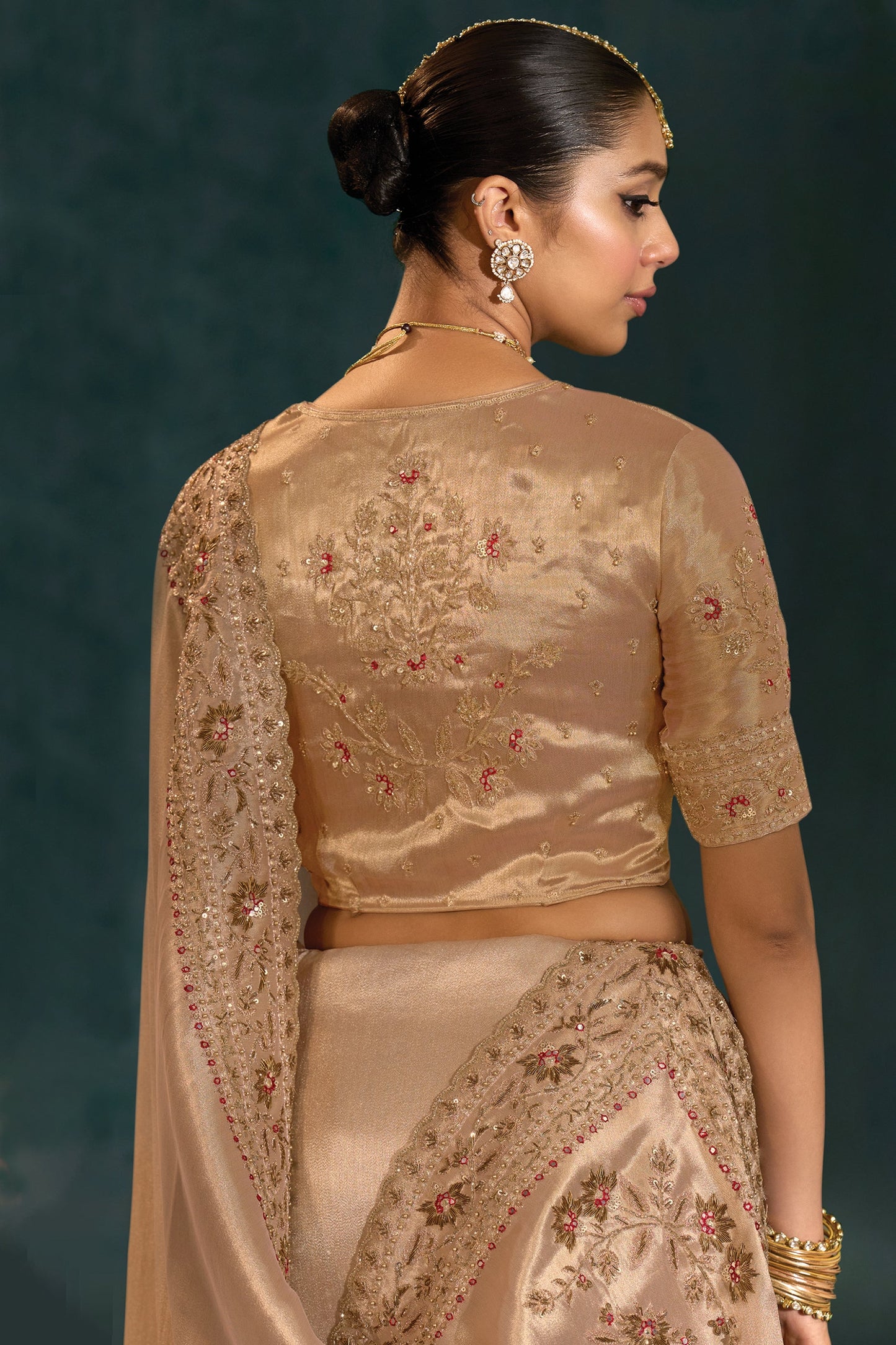 Golden Embroidered Silk Saree-SAR10398_3_SareeButa.com