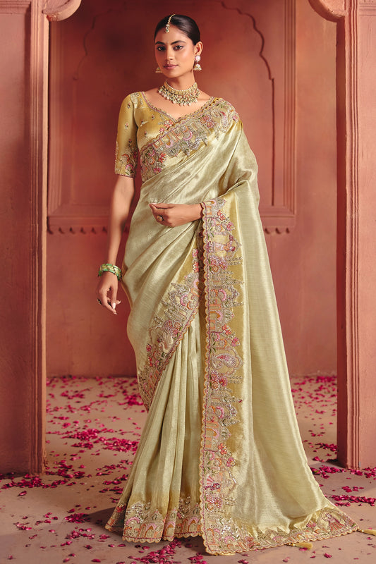 Golden Green Heavy Work Embroidered Silk Saree-SAR12080_1_SareeButa.com