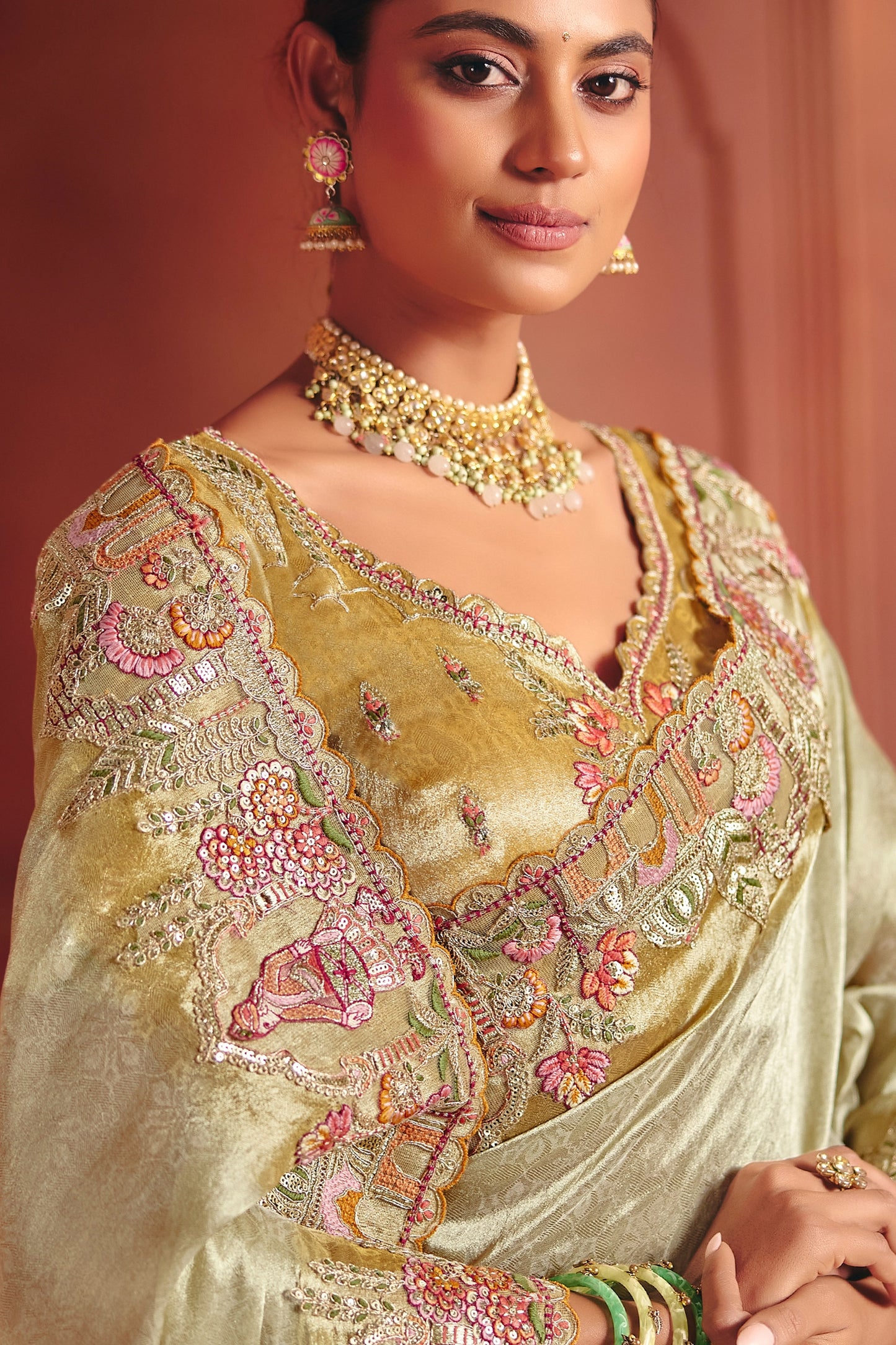 Golden Green Heavy Work Embroidered Silk Saree-SAR12080_2_SareeButa.com
