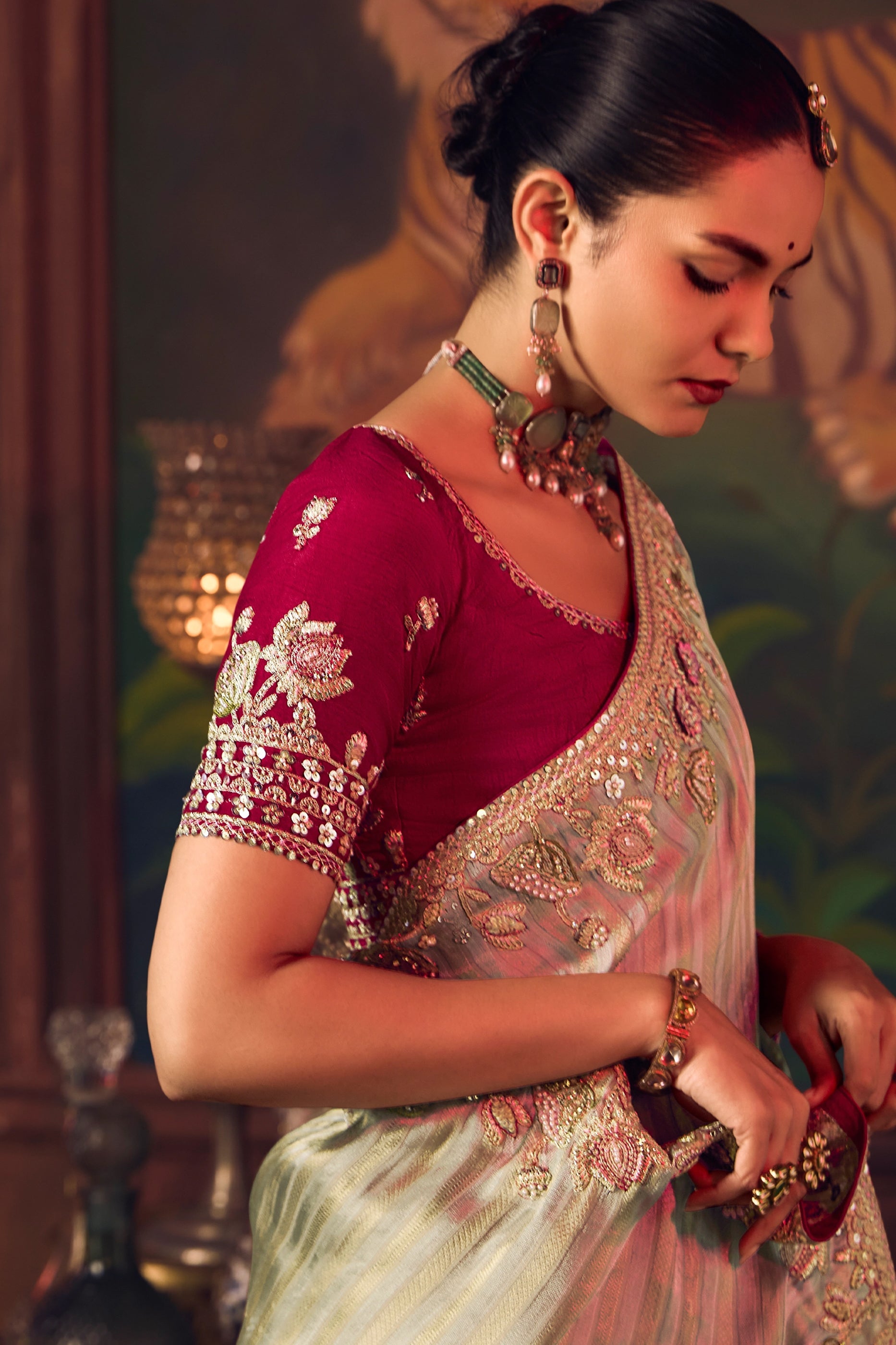 Golden Green Heavy Work Silk Saree-SAR10991_3_SareeButa.com