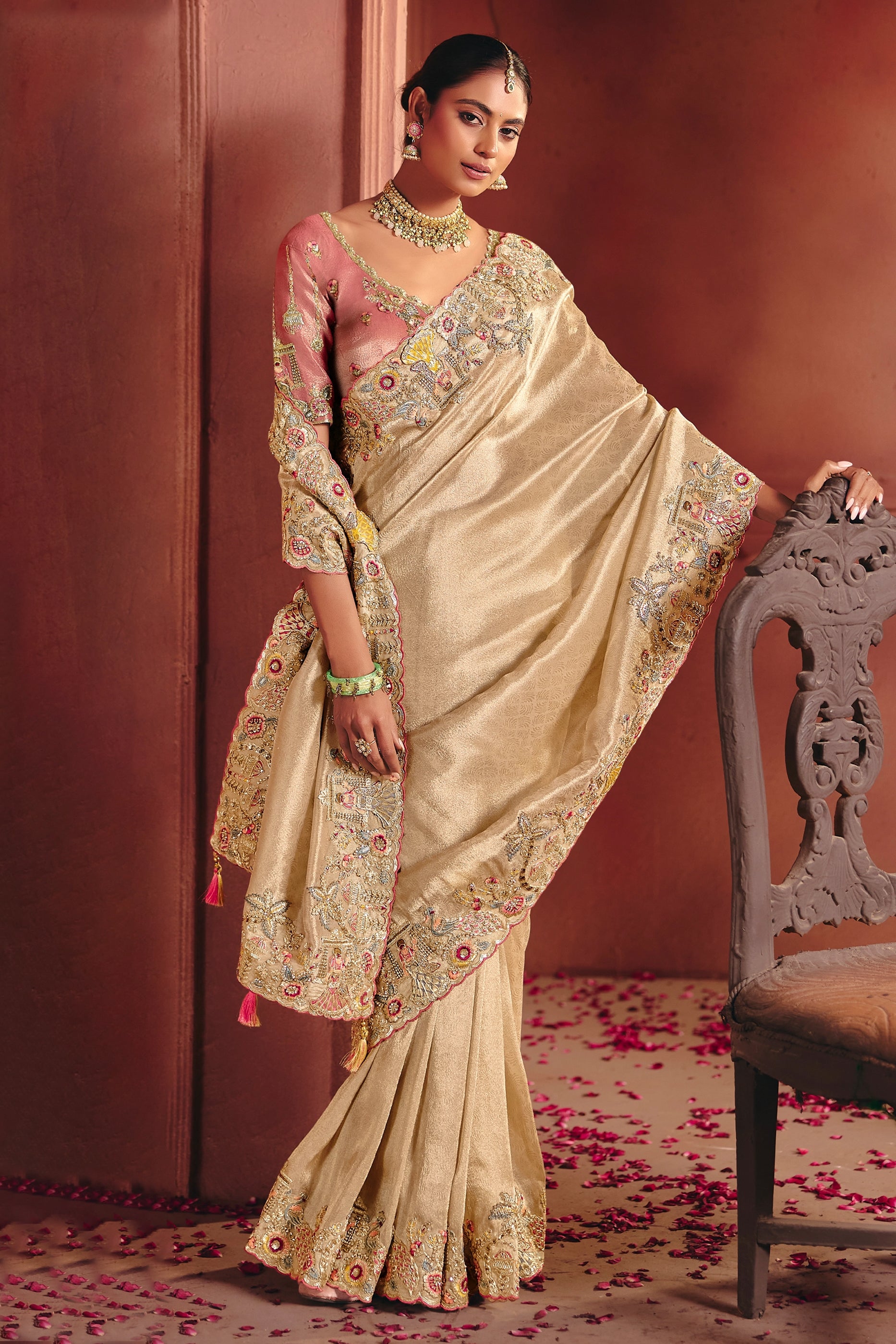 Golden Heavy Work Embroidered Silk Saree-SAR12075_4_SareeButa.com
