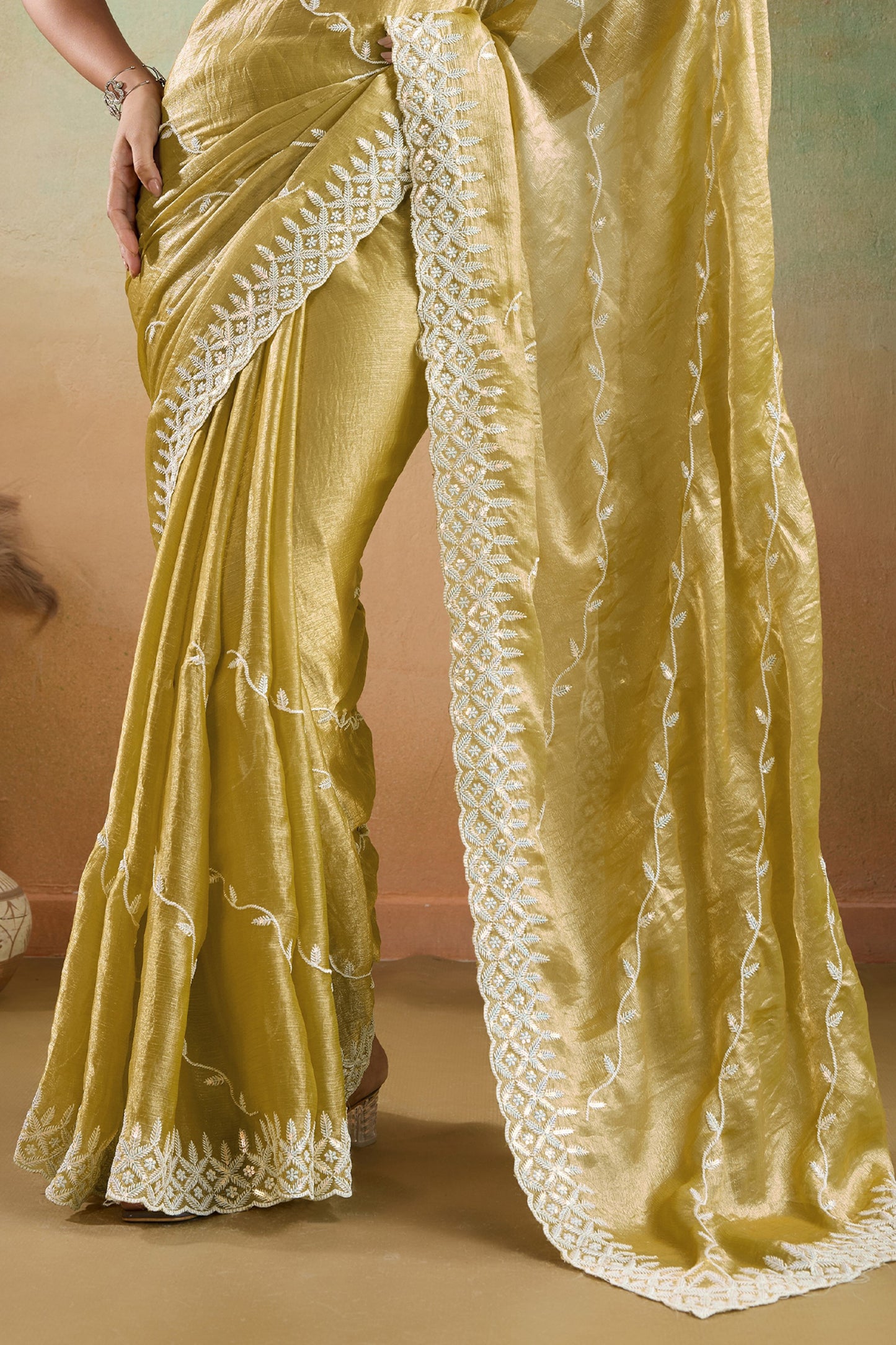 golden-olive-embroidered-chiffon-saree-sar10421_6_Sareebuta.com