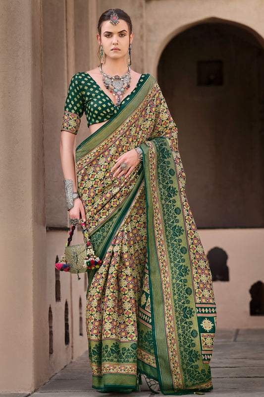 green-ajrakh-print-silk-saree-zb132879_1_SareeButa.com