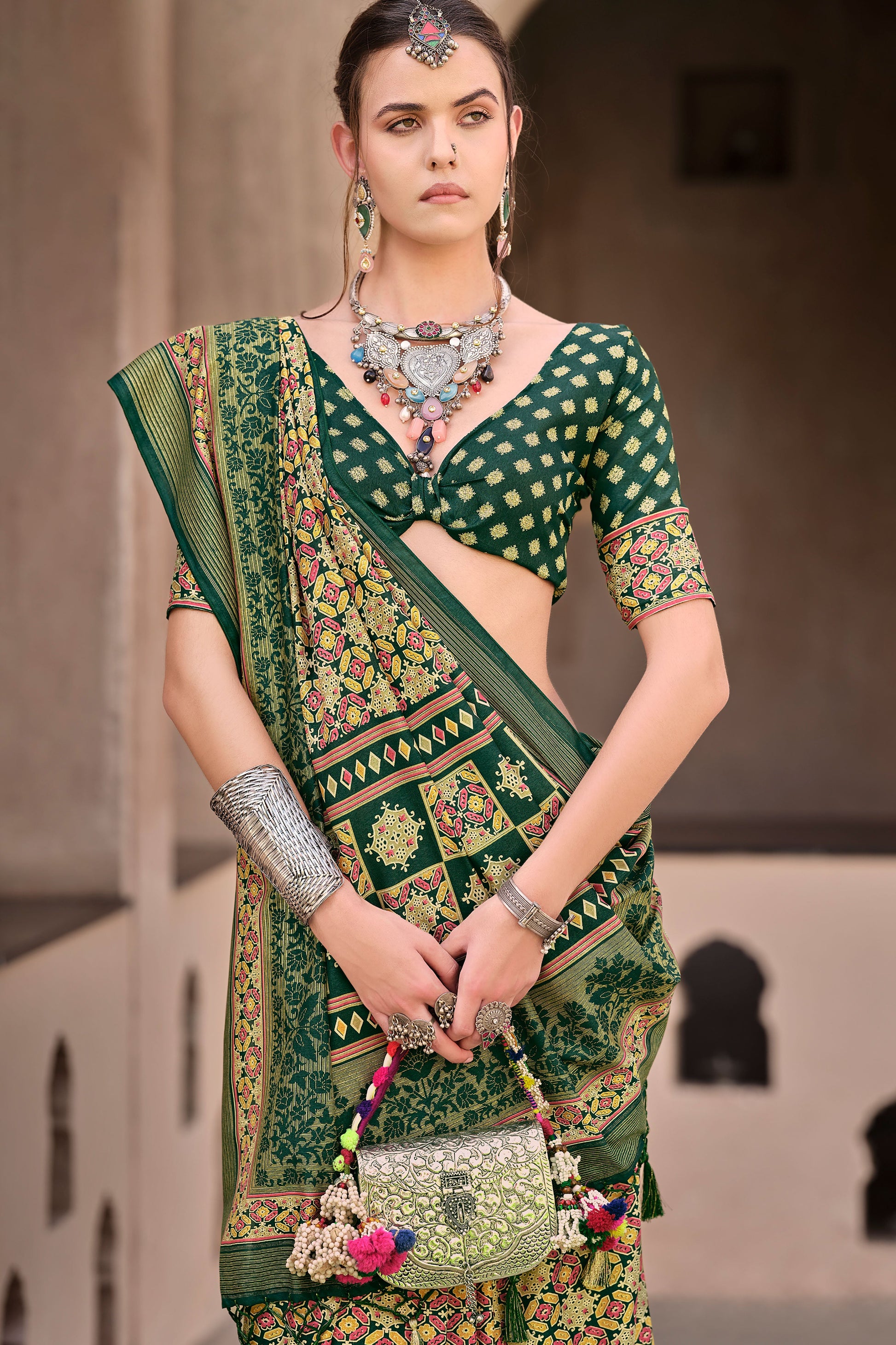 green-ajrakh-print-silk-saree-zb132879_2_SareeButa.com