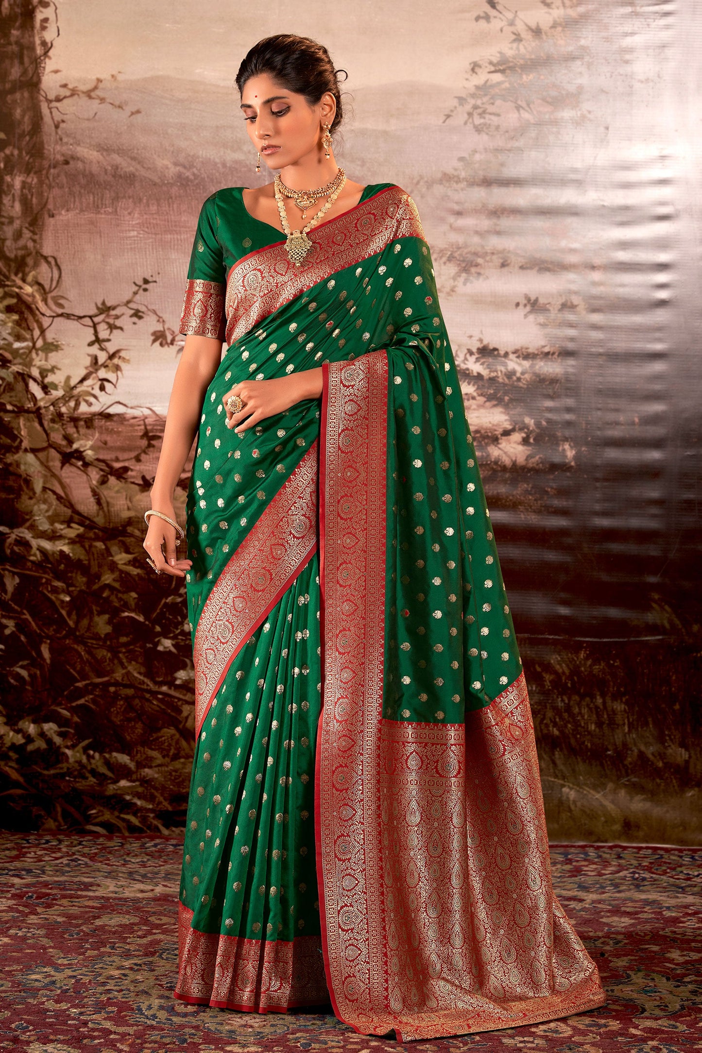 green-banarasi-silk-saree-zb131705_1_SareeButa.com