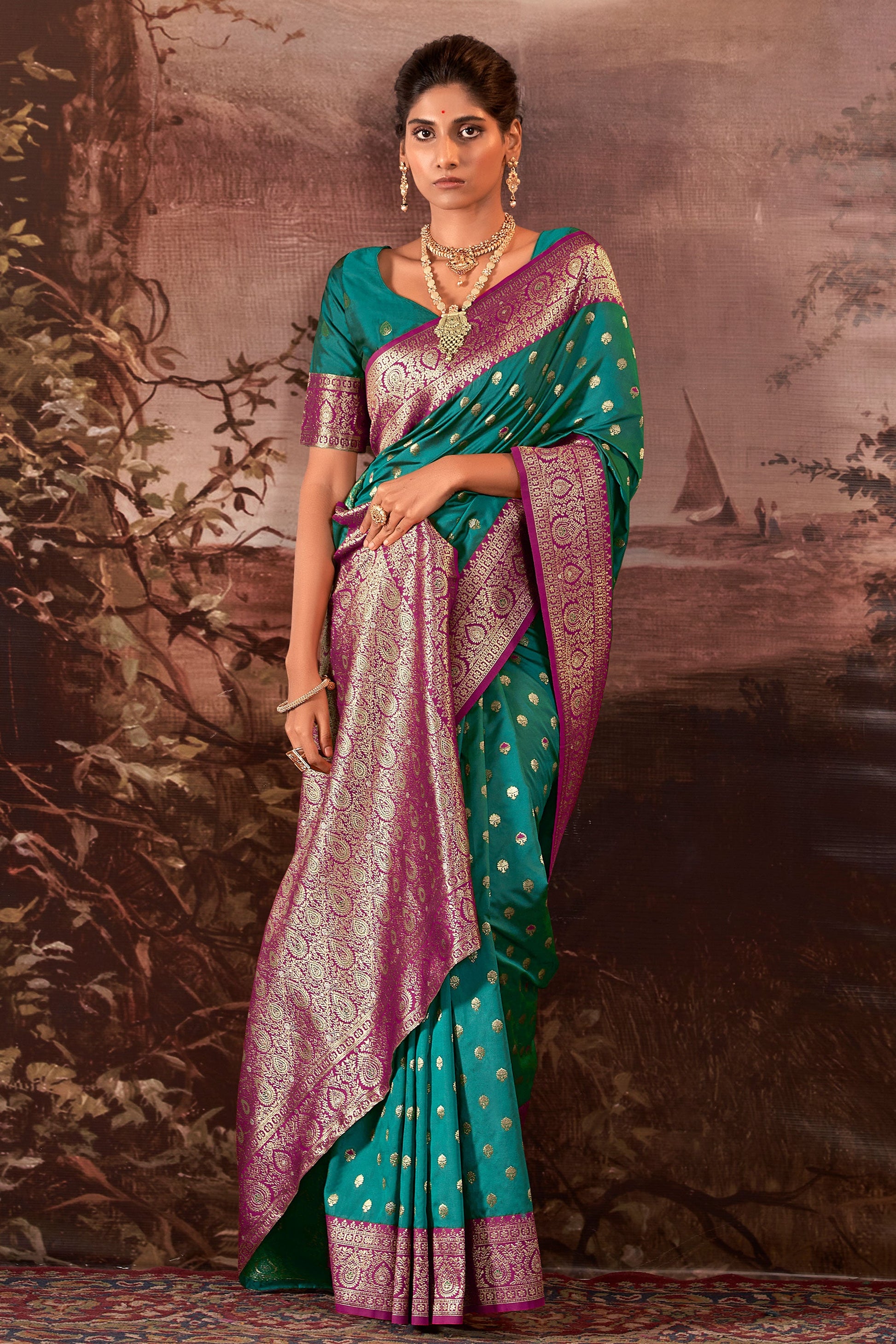 green-banarasi-silk-saree-zb131890_1_SareeButa.com