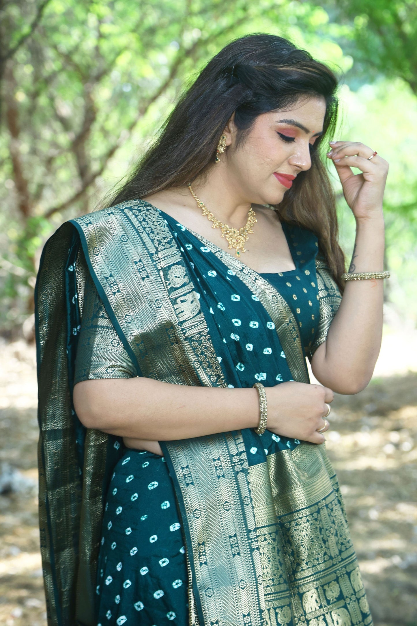 green-bandhej-silk-saree-zb131615_2_SareeButa.com