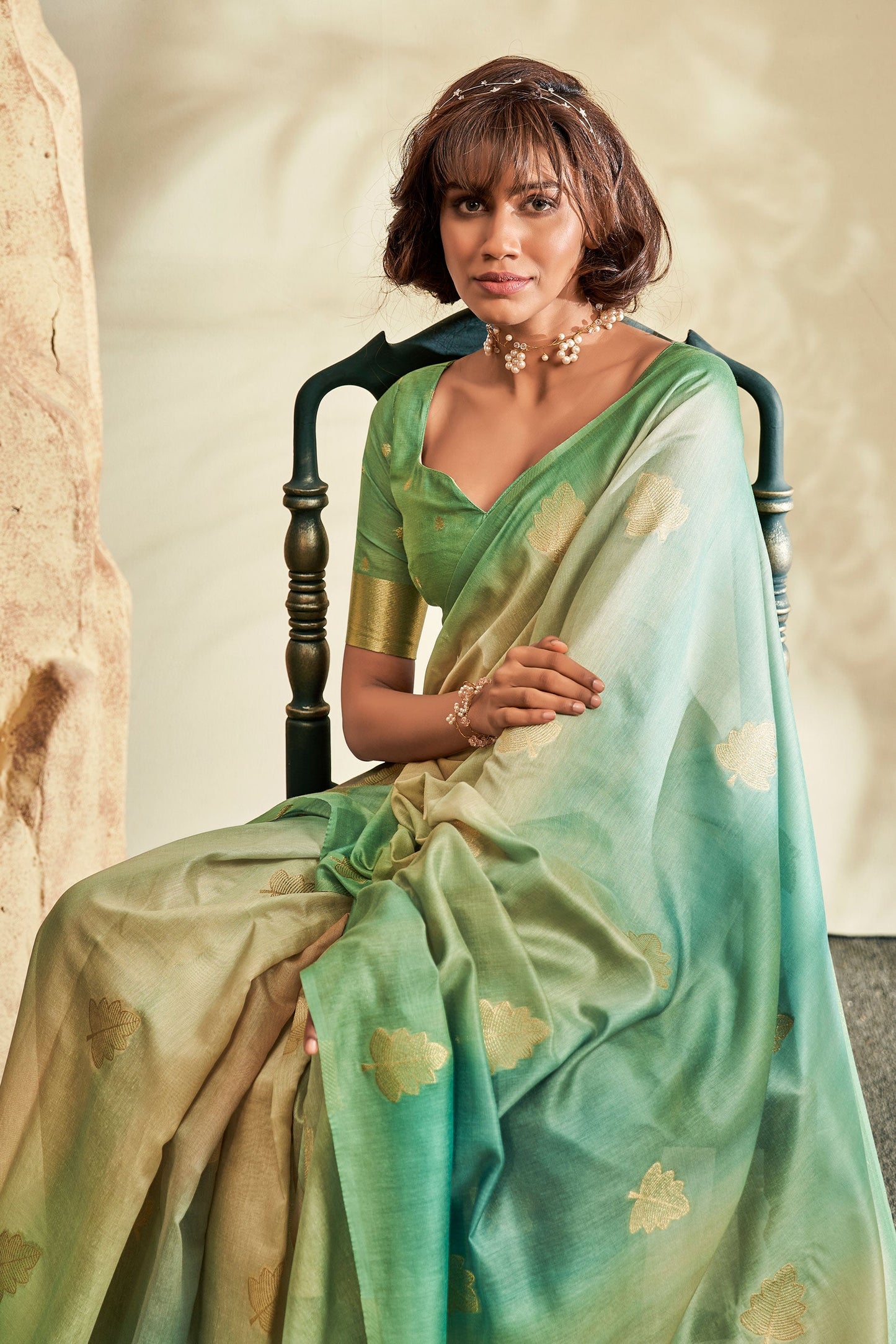 Green Cotton Silk Saree-ZB130658_2