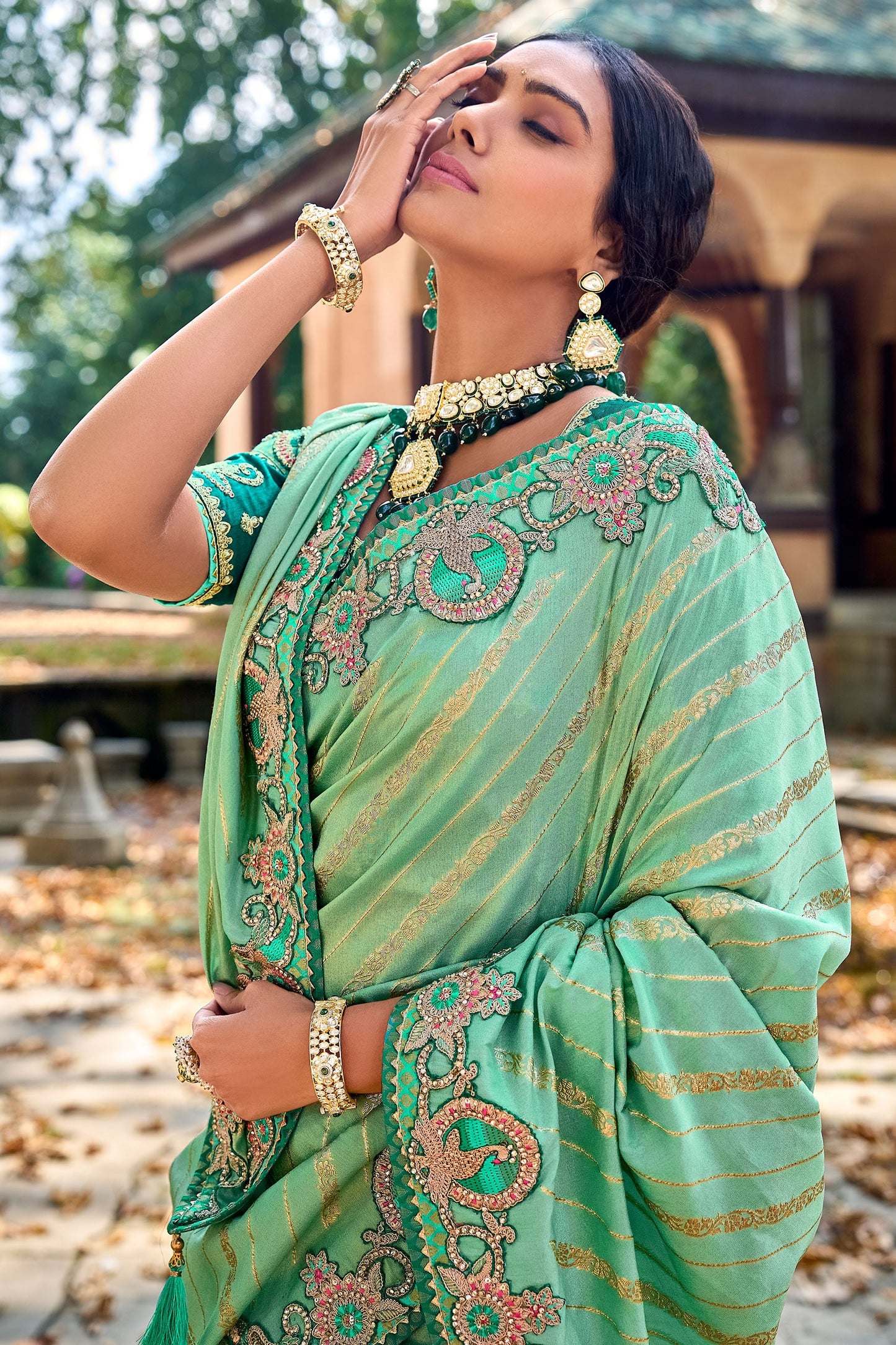 green-embroidered-banarasi-saree-zb131853_4_SareeButa.com