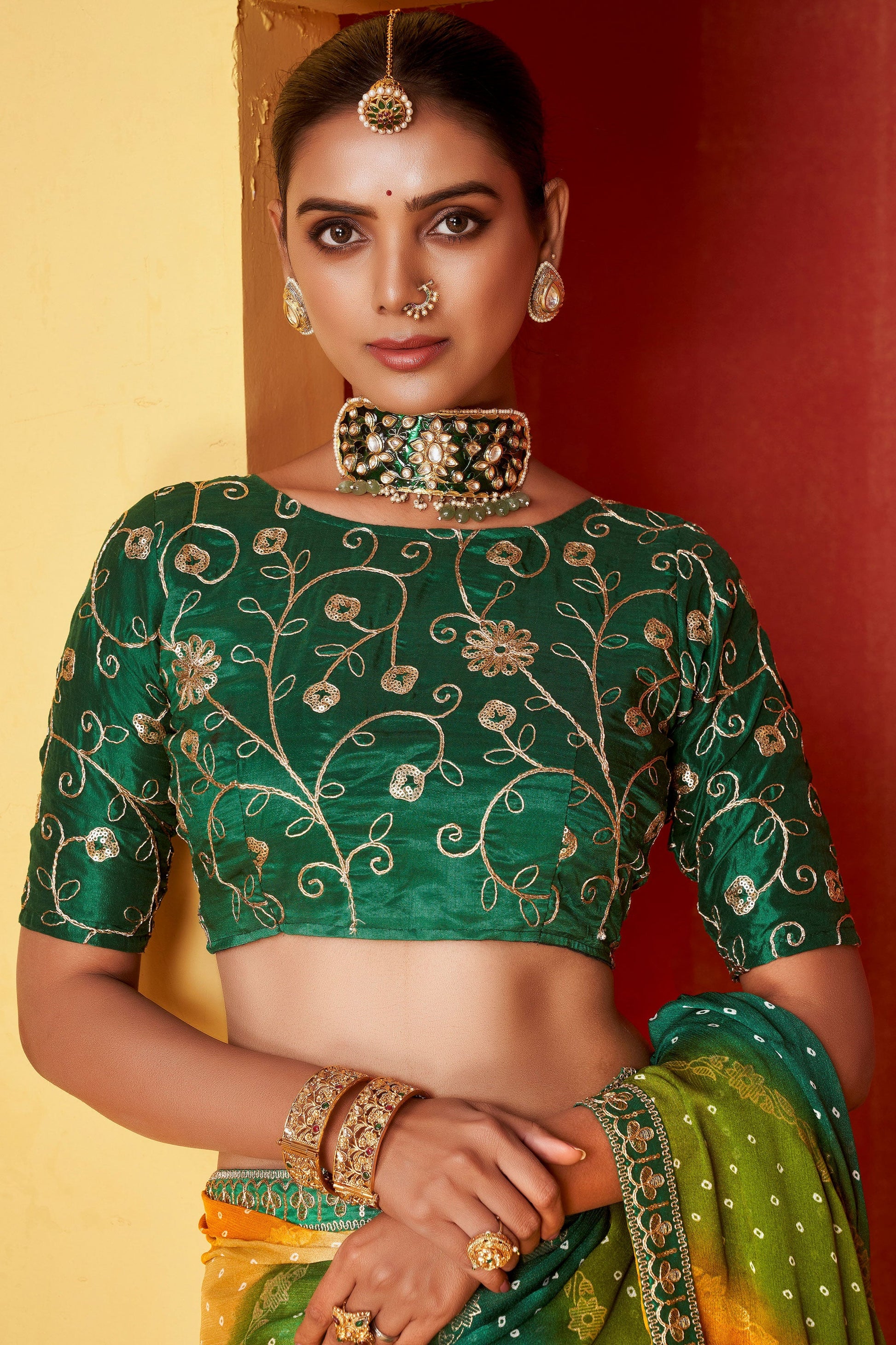 green-embroidered-chiffon-bandhani-saree-zb131248_3_SareeButa.com