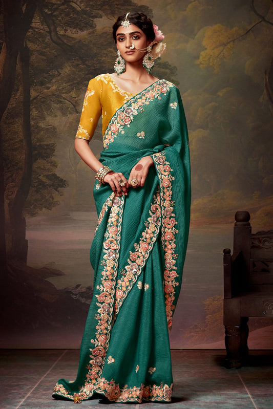 green-embroidered-organza-saree-zb132747_1_SareeButa.com