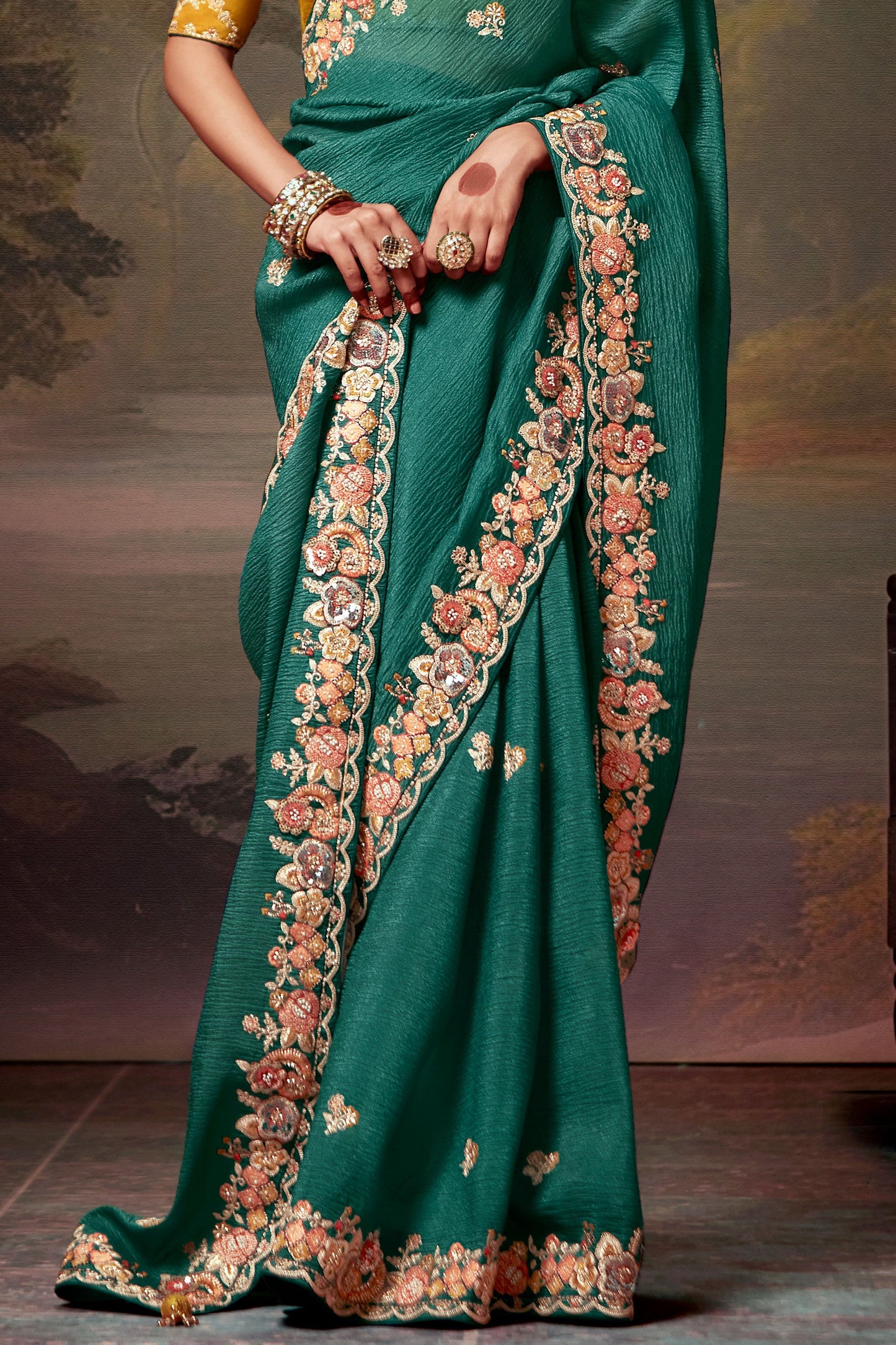 green-embroidered-organza-saree-zb132747_3_SareeButa.com