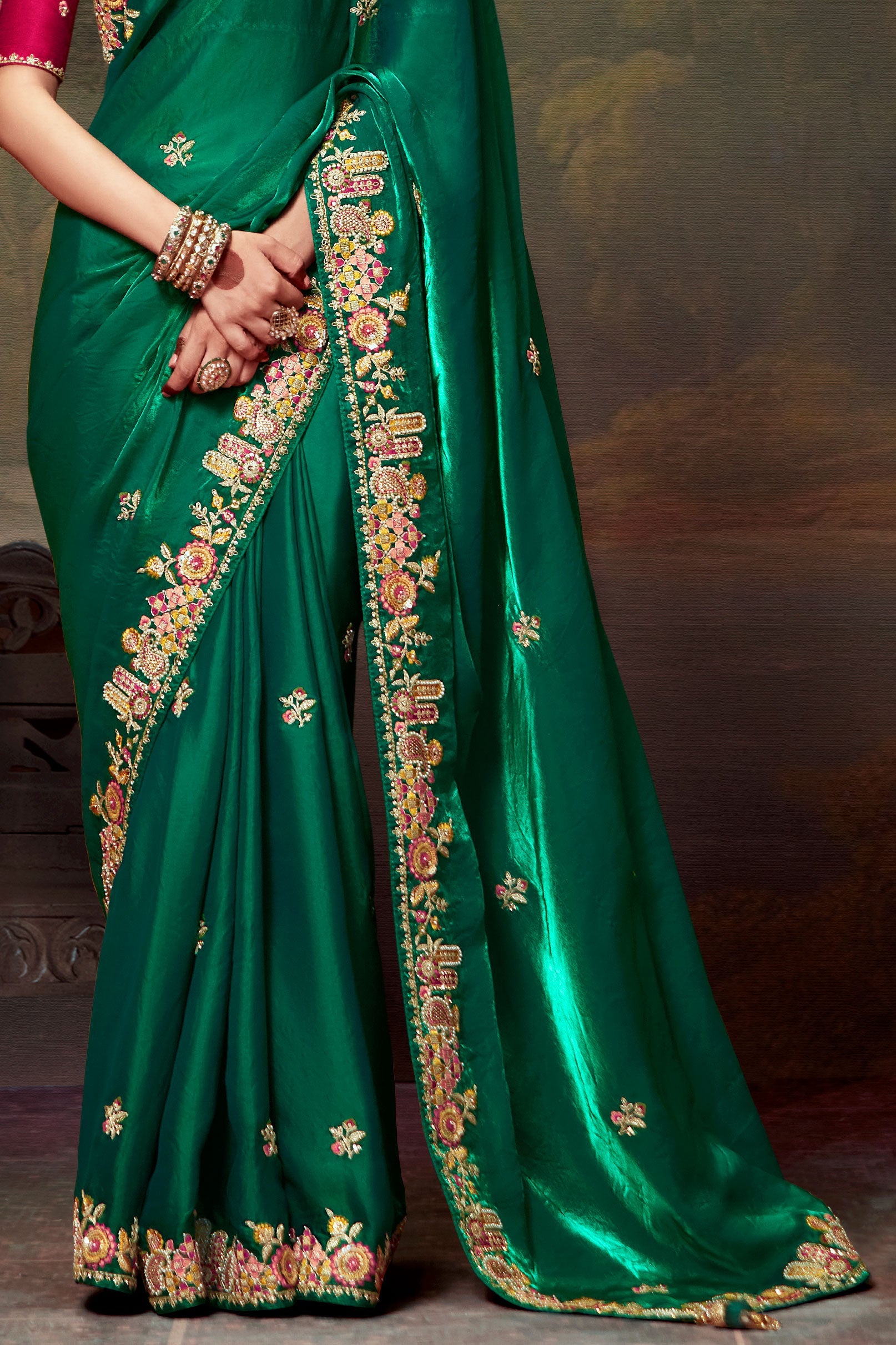 green-embroidered-organza-saree-zb132749_3_SareeButa.com